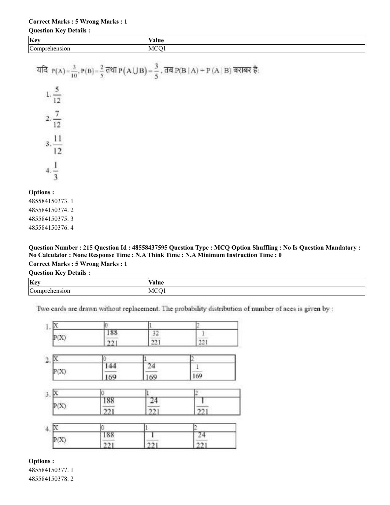 CUET 2023 International Shift 3 Question Papers - 22 June 2023 - Page 616