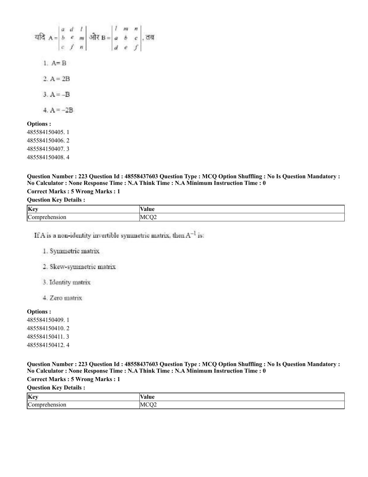 CUET 2023 International Shift 3 Question Papers - 22 June 2023 - Page 625