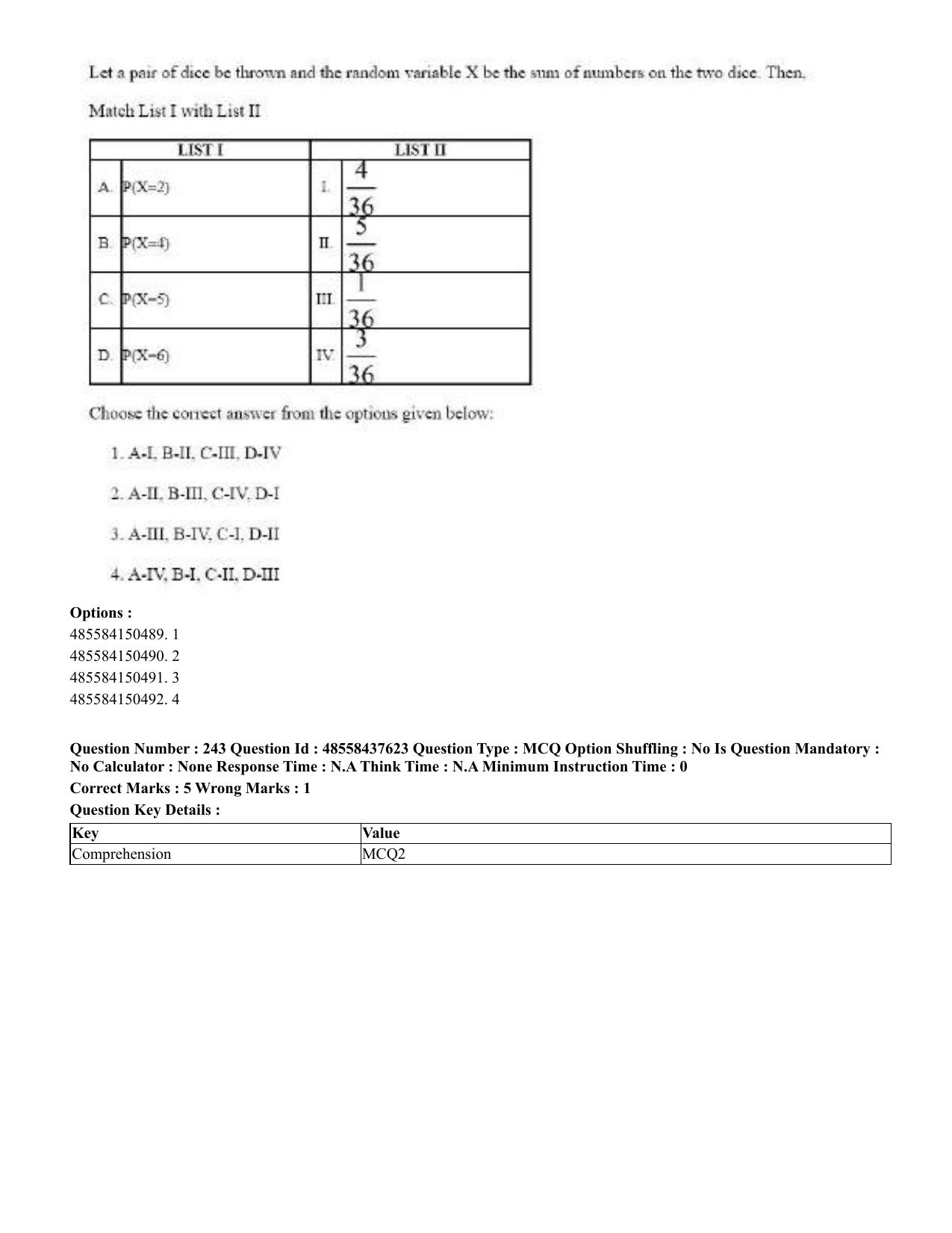 CUET 2023 International Shift 3 Question Papers - 22 June 2023 - Page 647