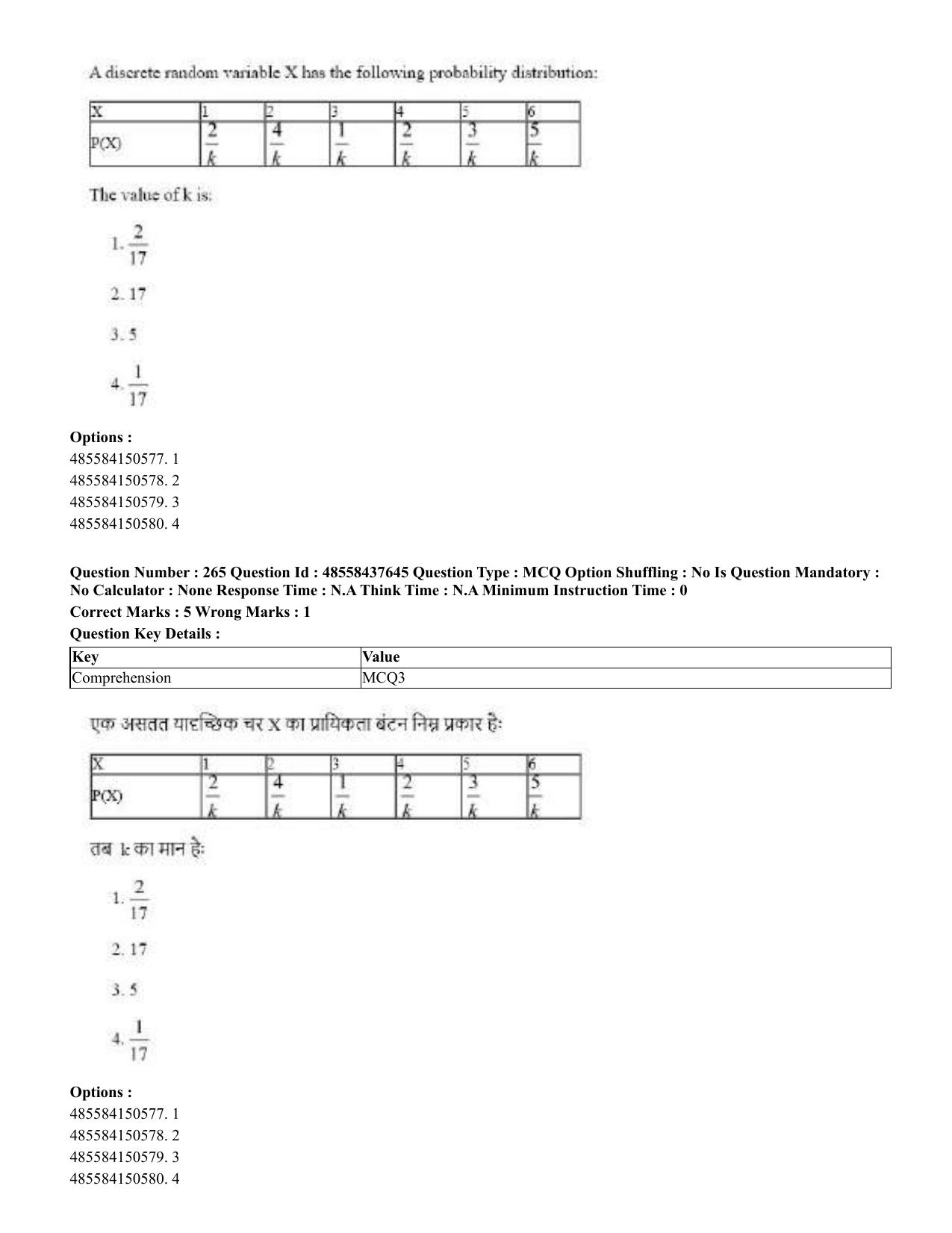 CUET 2023 International Shift 3 Question Papers - 22 June 2023 - Page 671