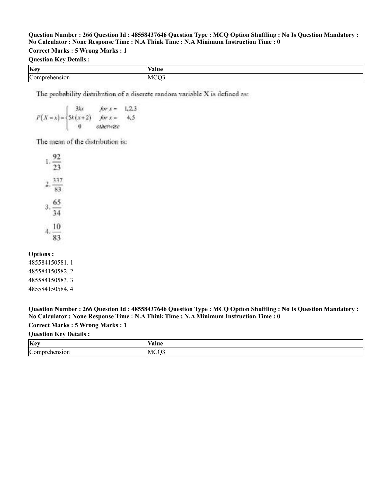 CUET 2023 International Shift 3 Question Papers - 22 June 2023 - Page 672