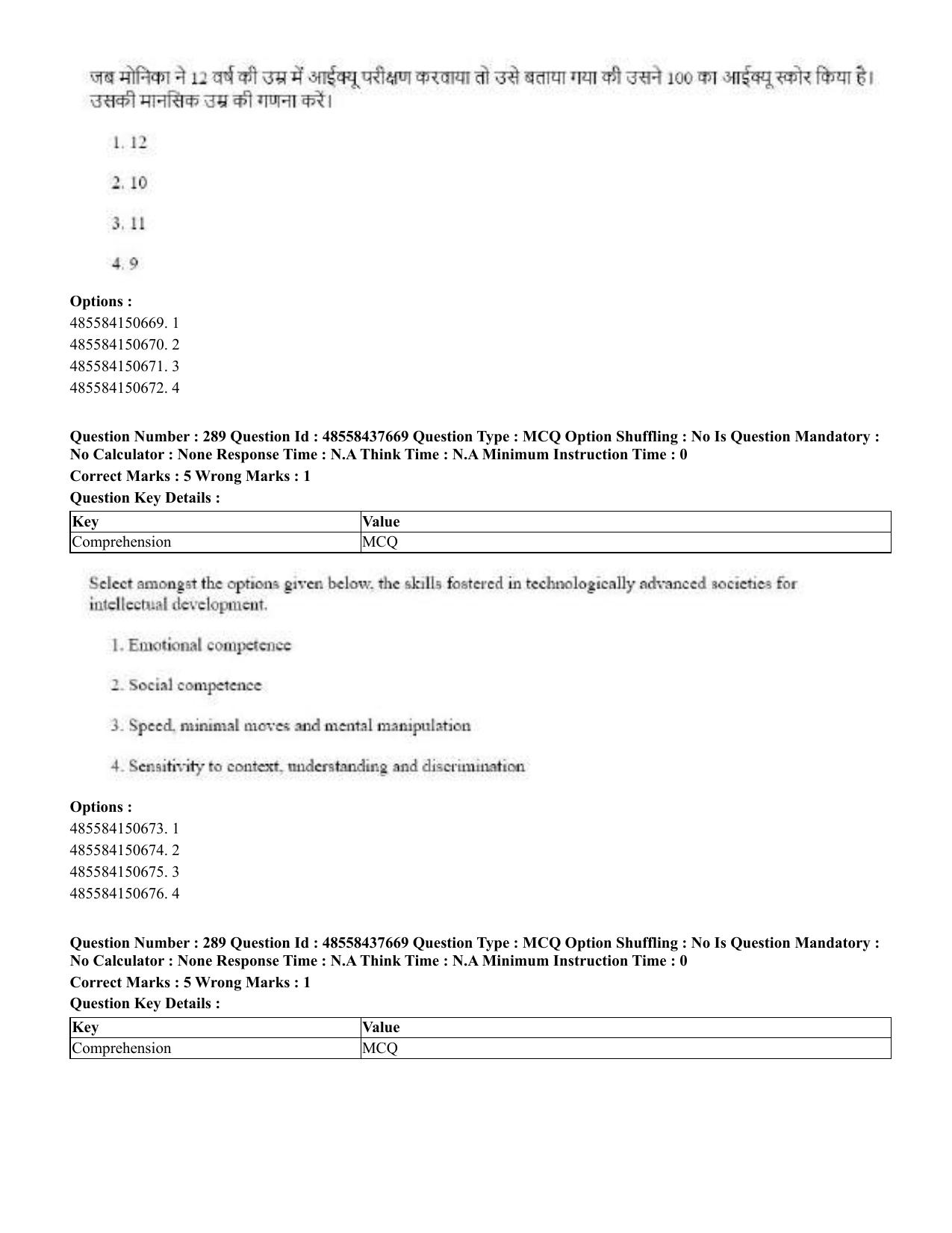 CUET 2023 International Shift 3 Question Papers - 22 June 2023 - Page 697