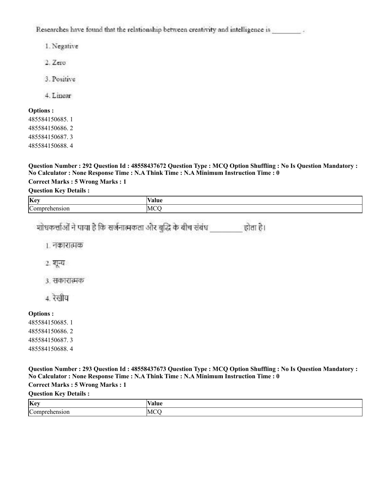 CUET 2023 International Shift 3 Question Papers - 22 June 2023 - Page 701