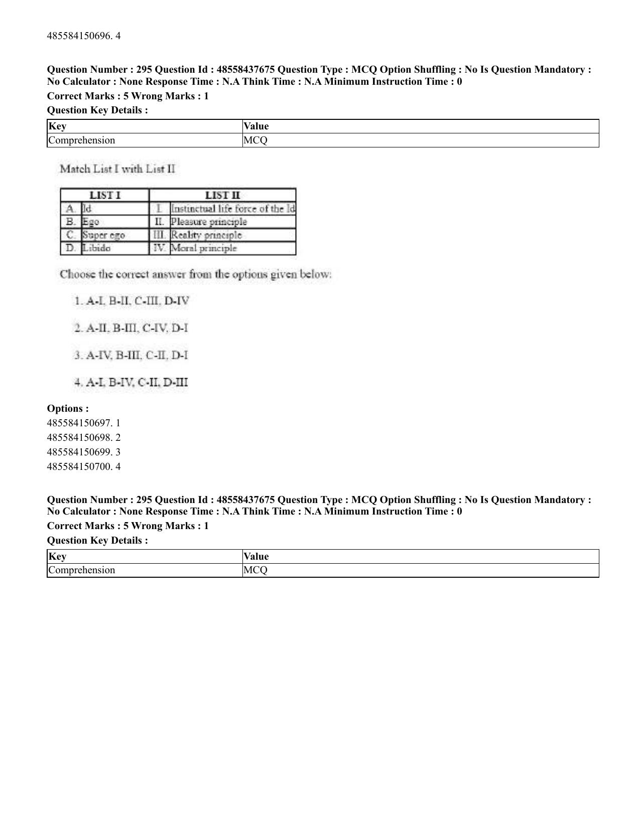 CUET 2023 International Shift 3 Question Papers - 22 June 2023 - Page 704