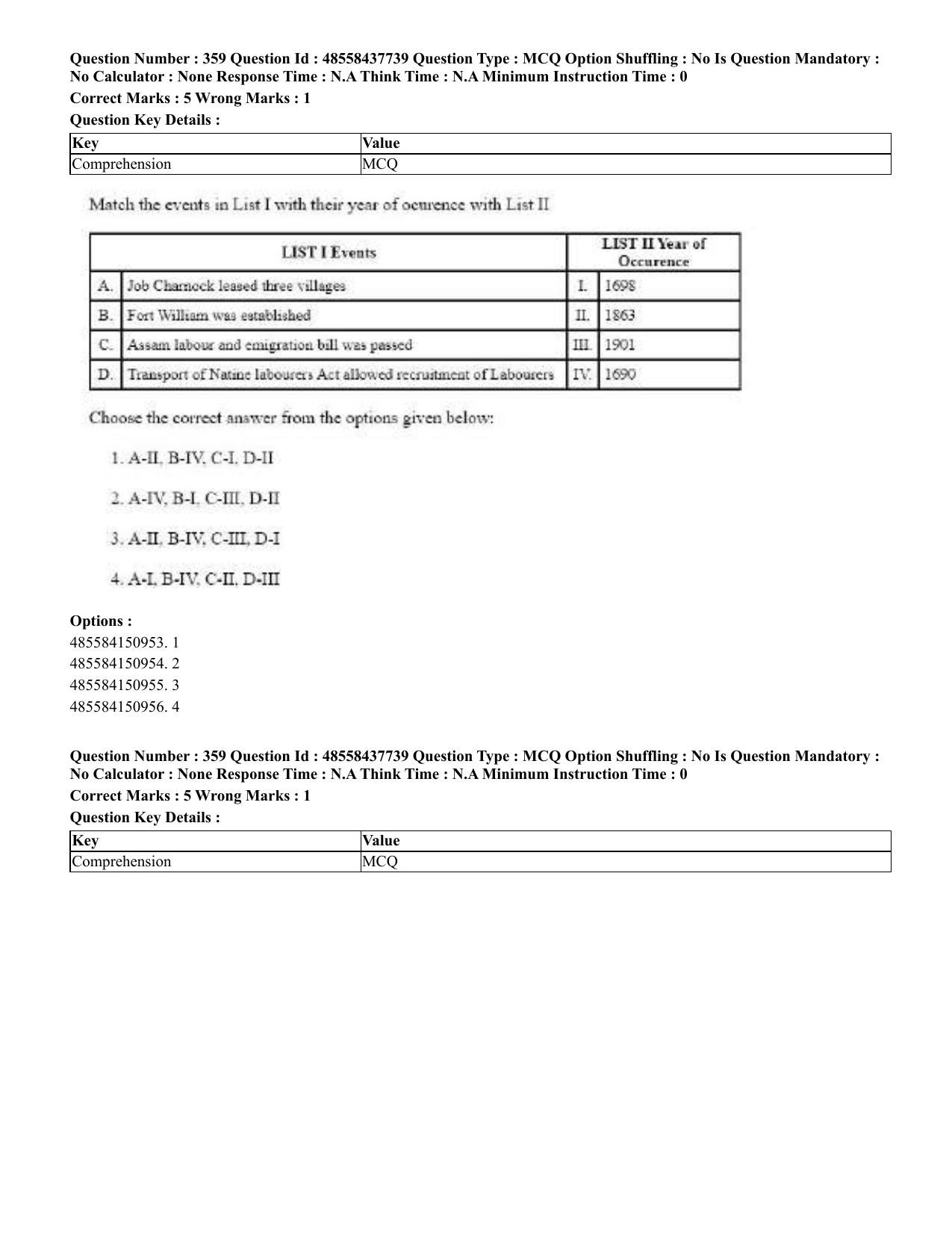 CUET 2023 International Shift 3 Question Papers - 22 June 2023 - Page 777