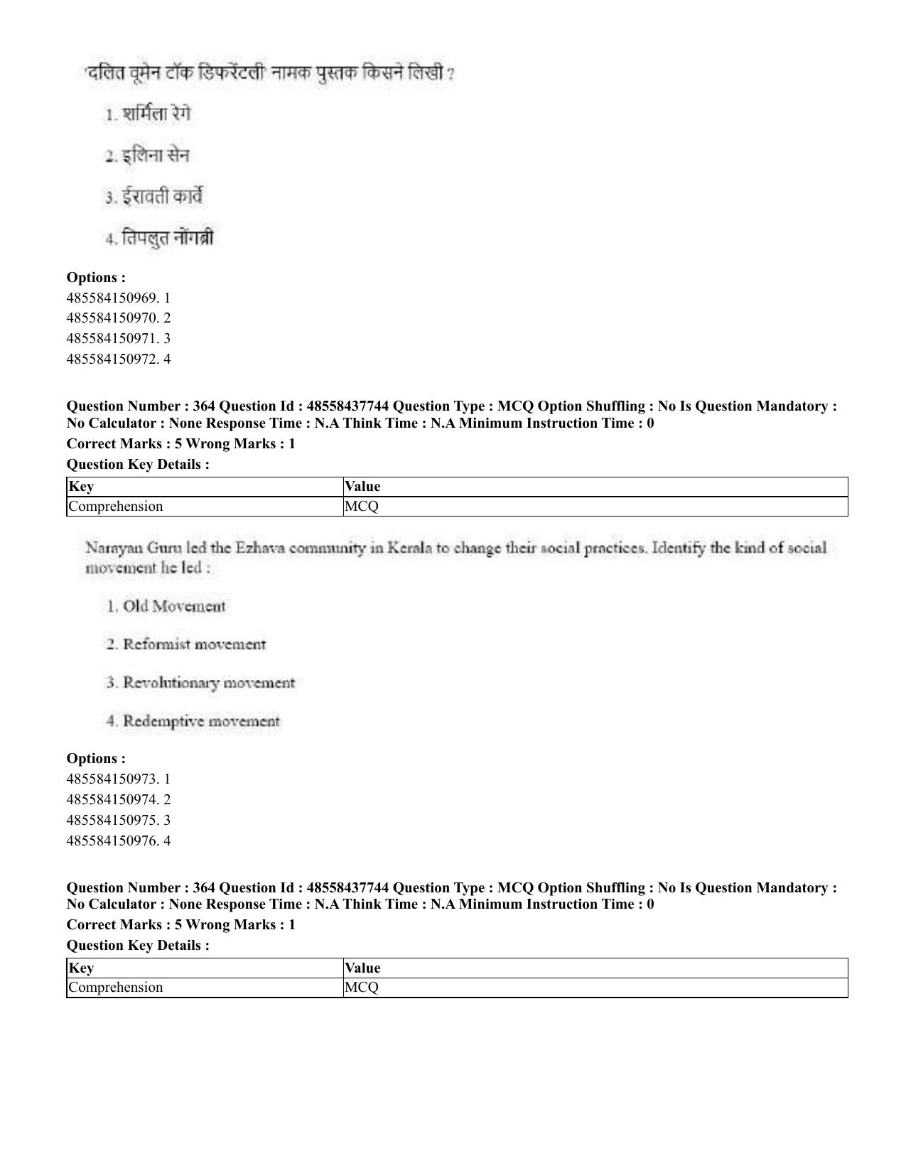 CUET 2023 International Shift 3 Question Papers - 22 June 2023 - Page 782