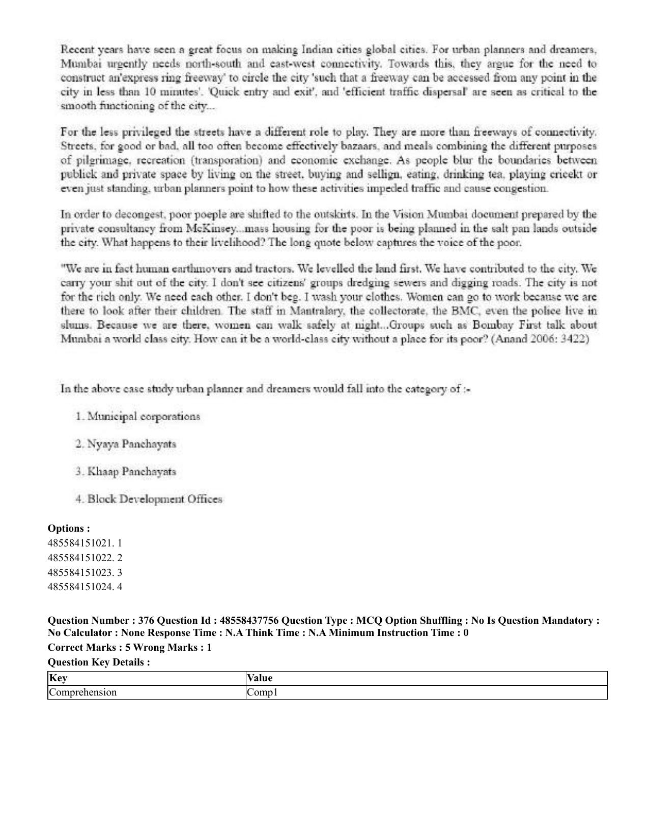 CUET 2023 International Shift 3 Question Papers - 22 June 2023 - Page 795