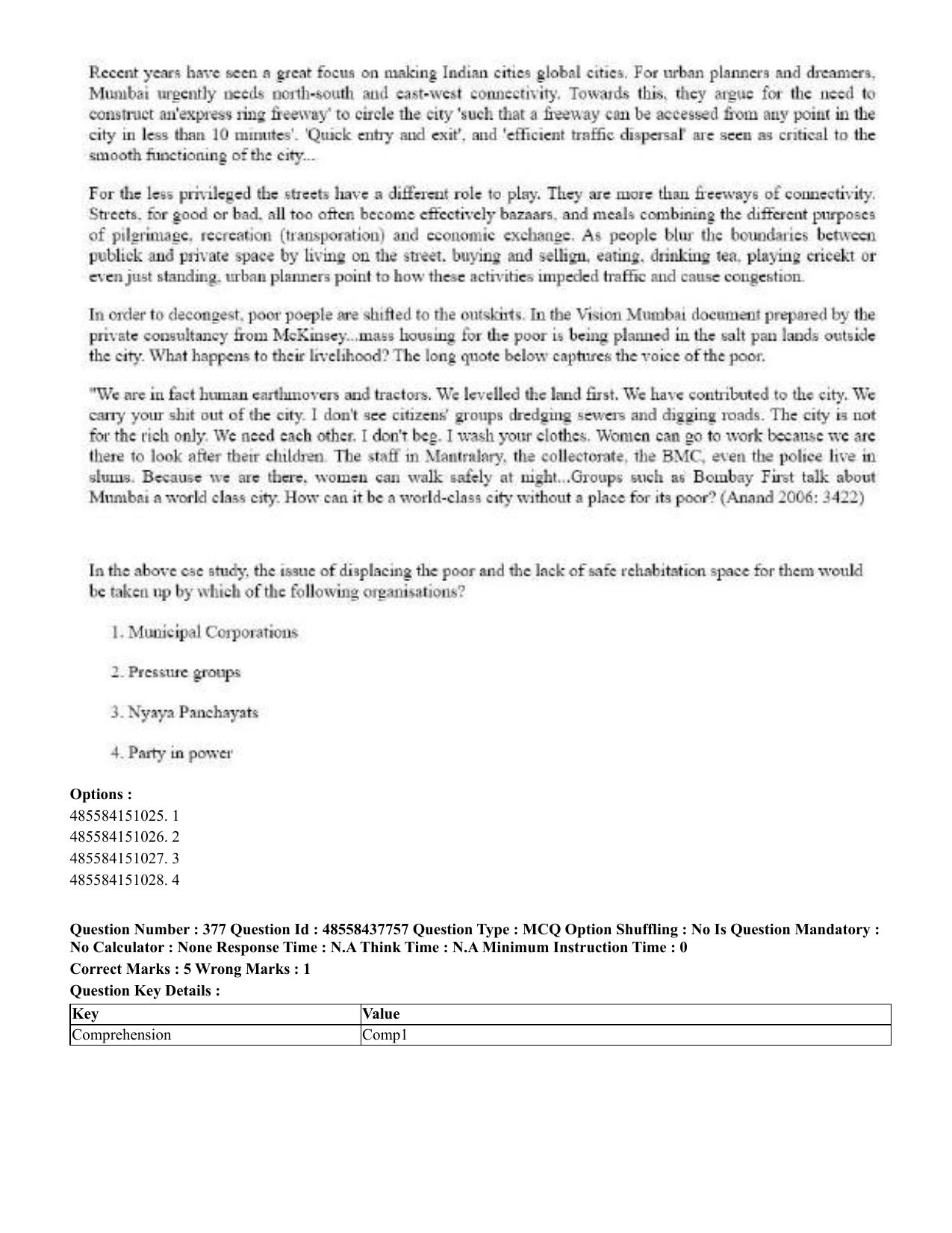 CUET 2023 International Shift 3 Question Papers - 22 June 2023 - Page 797