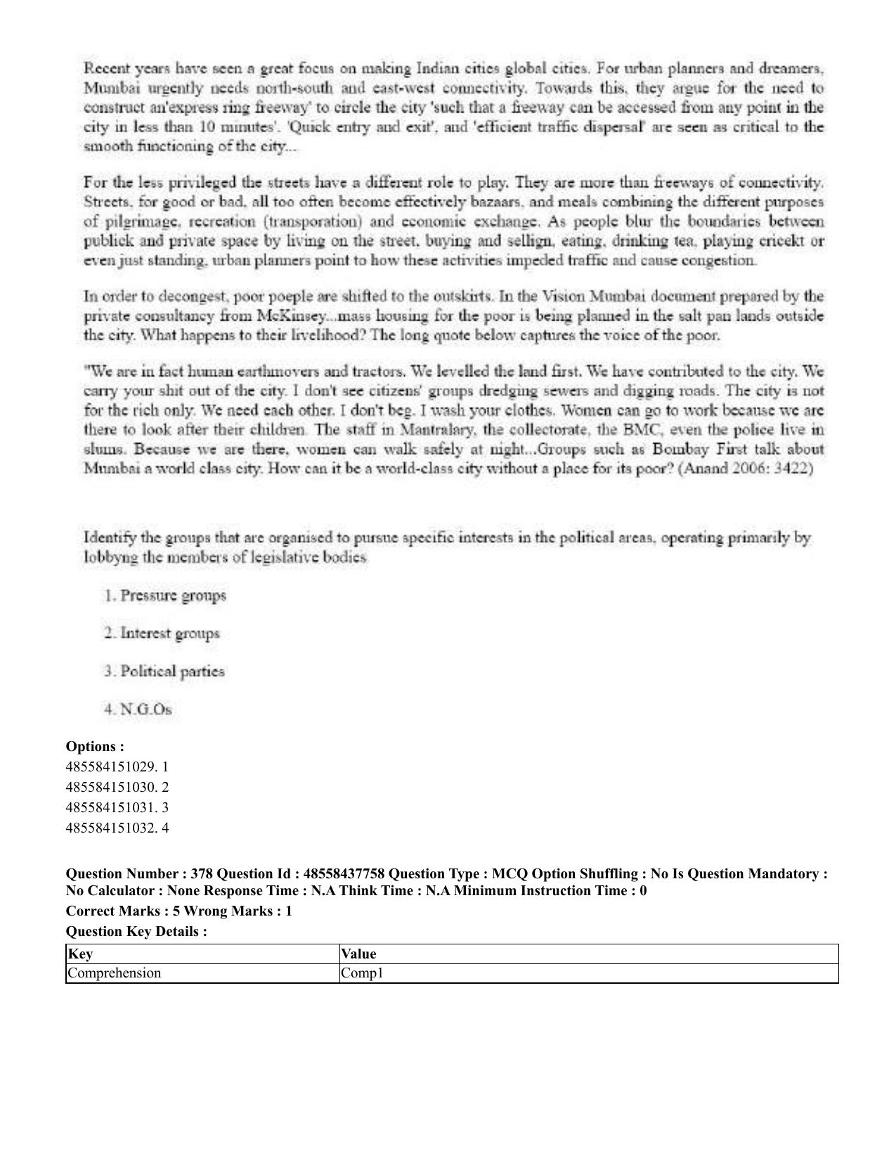 CUET 2023 International Shift 3 Question Papers - 22 June 2023 - Page 799