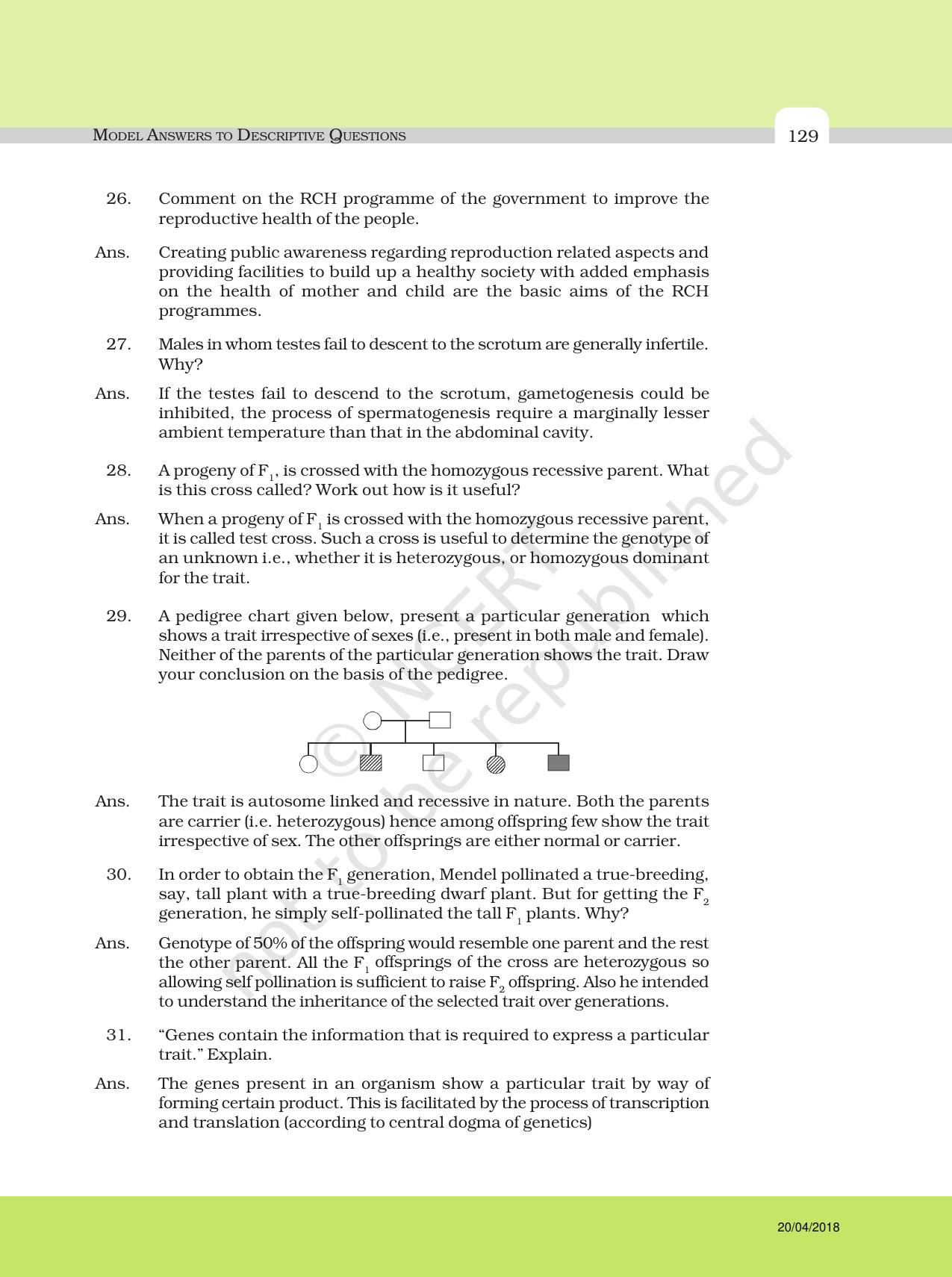 NCERT Exemplar Class 12: Biology - Answers to Descriptive Questions - Page 5