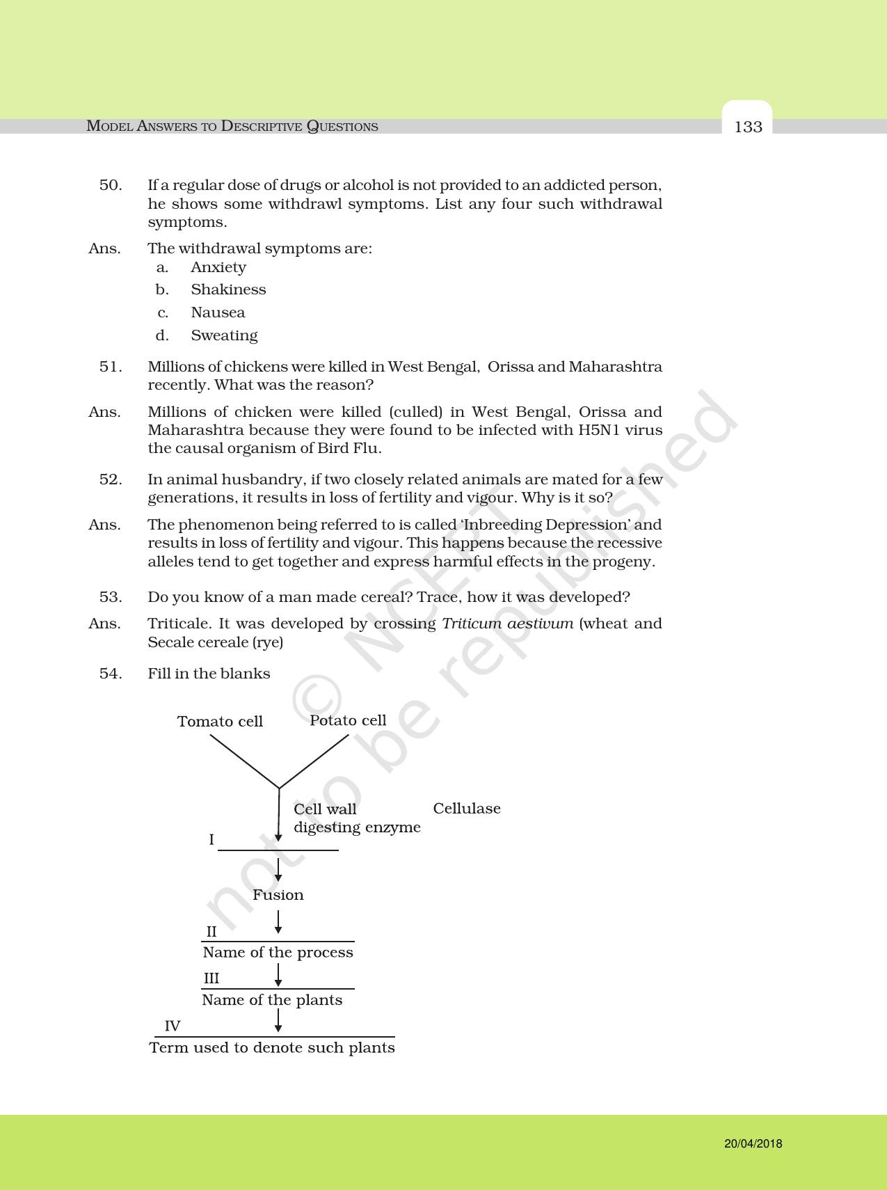 NCERT Exemplar Class 12: Biology - Answers to Descriptive Questions - Page 9