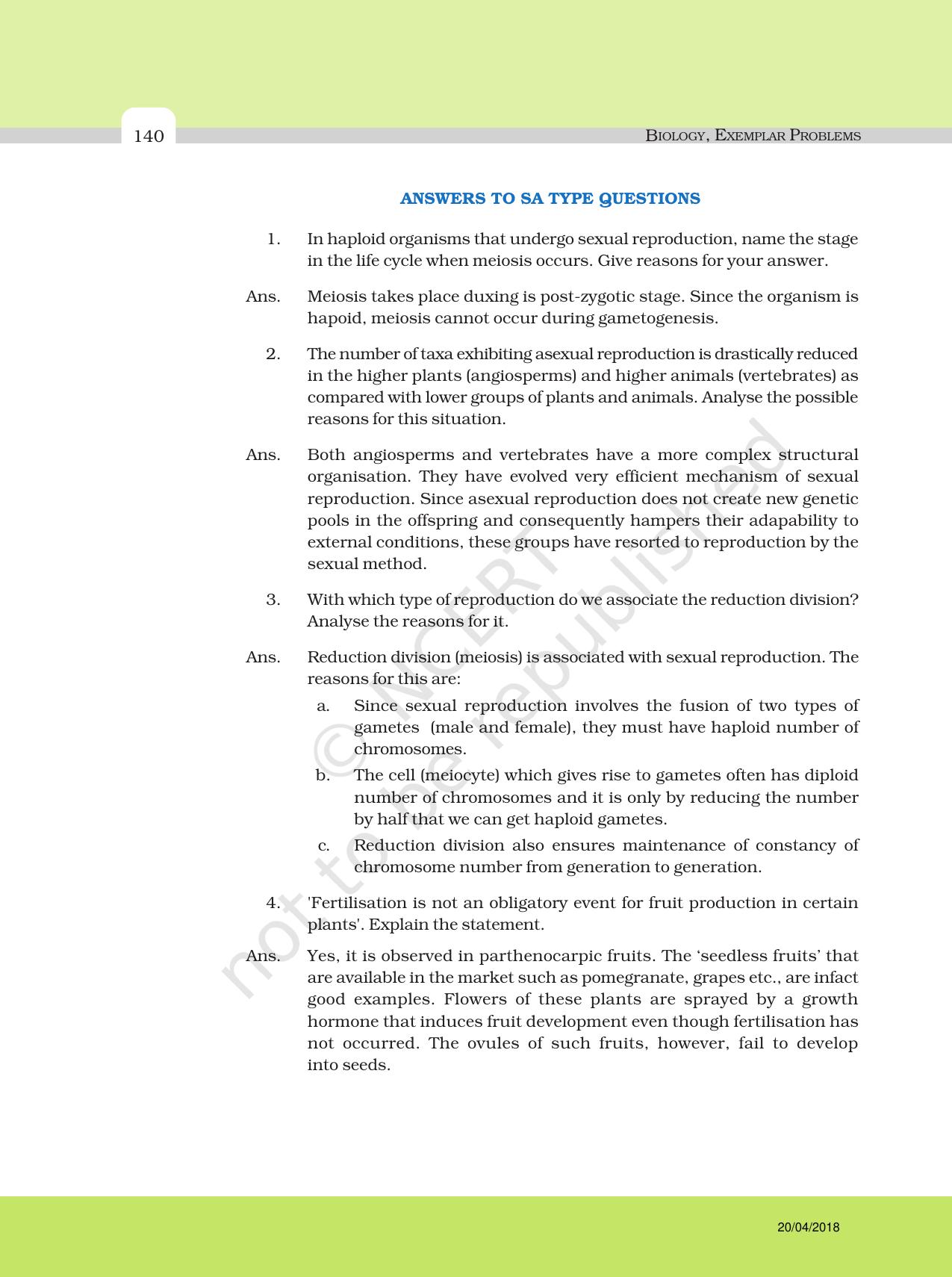 NCERT Exemplar Class 12: Biology - Answers to Descriptive Questions - Page 16