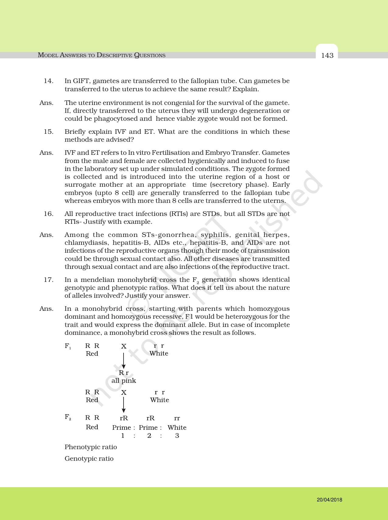 NCERT Exemplar Class 12: Biology - Answers to Descriptive Questions - Page 19