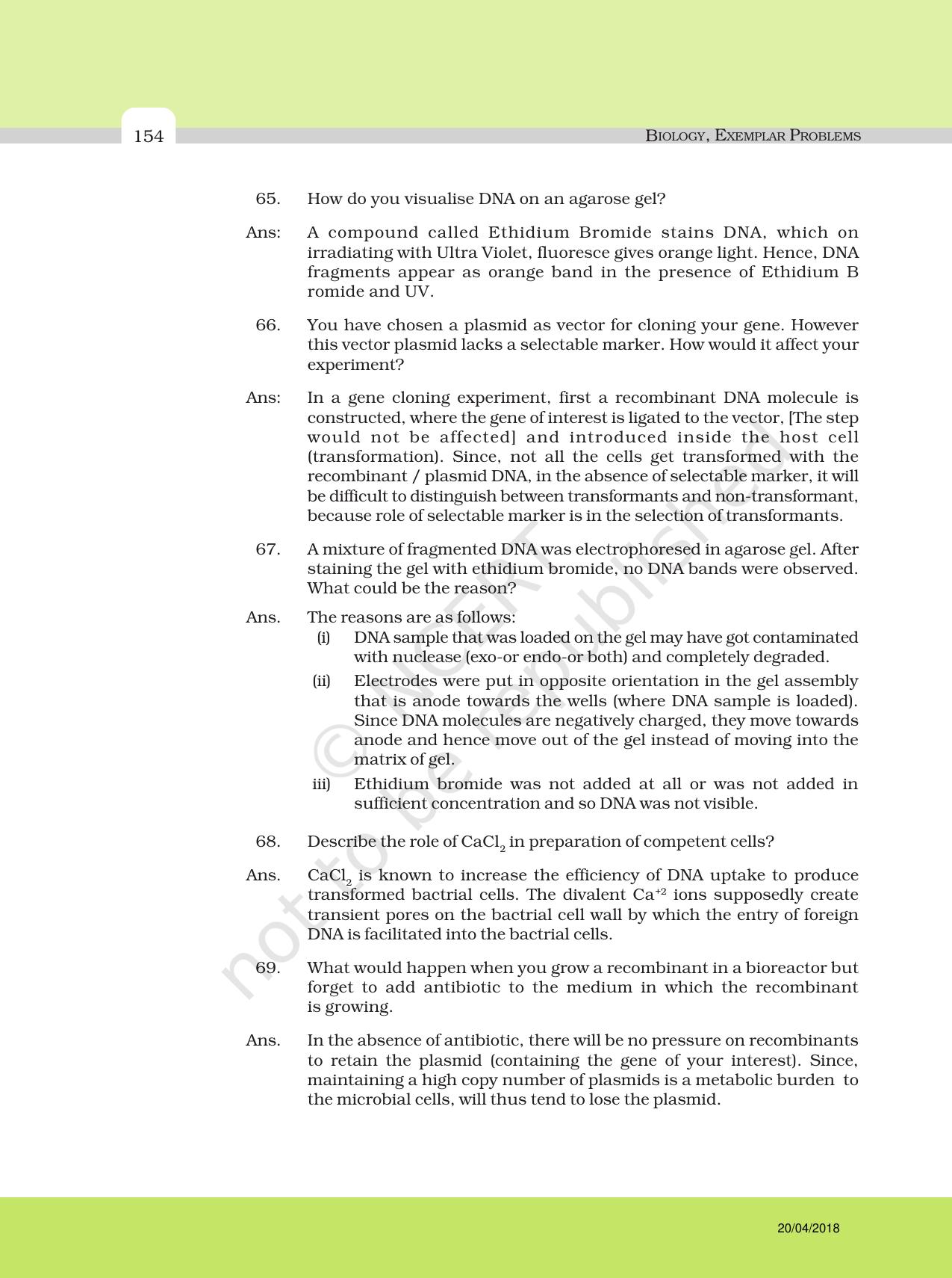 NCERT Exemplar Class 12: Biology - Answers to Descriptive Questions - Page 30