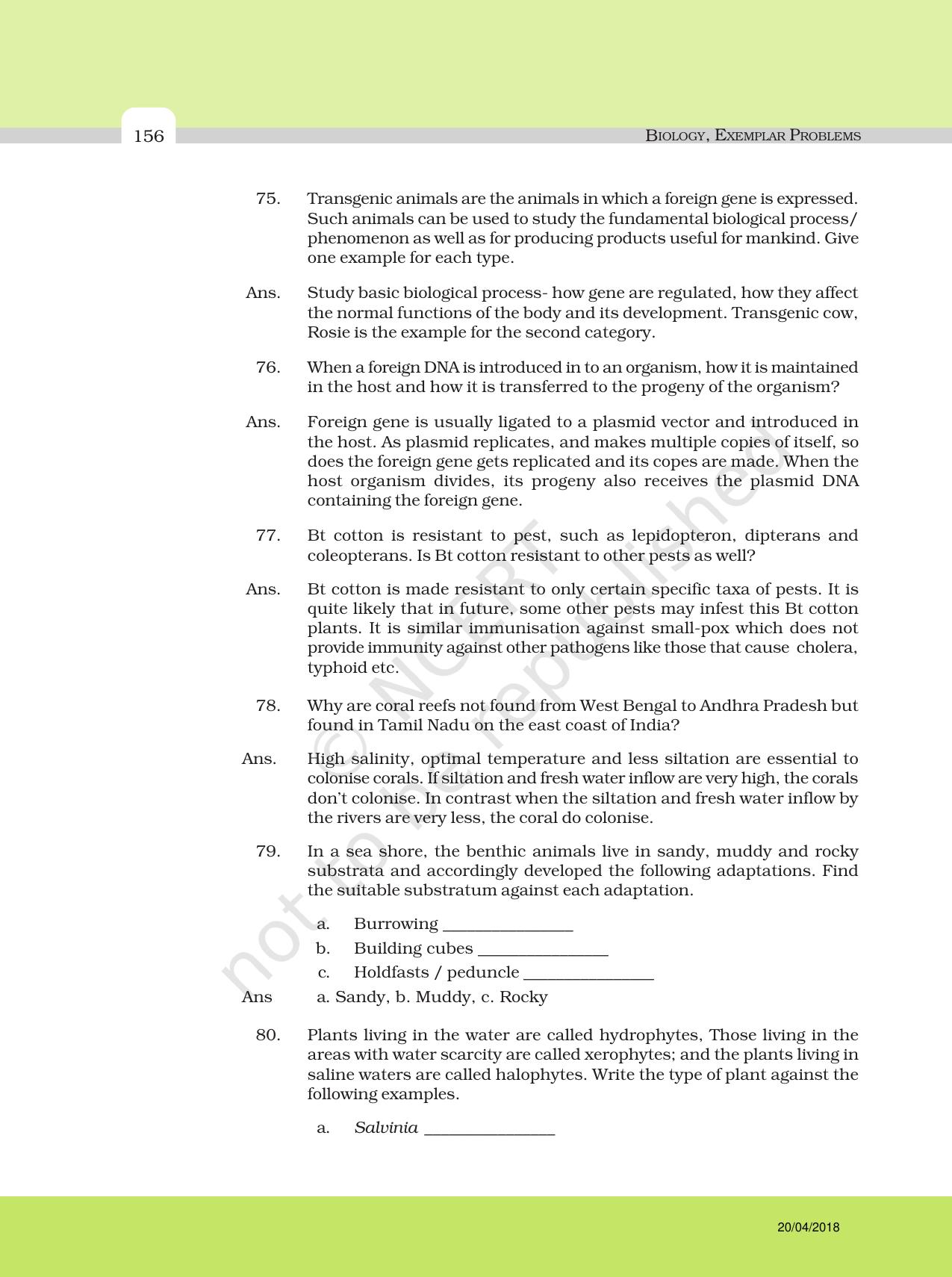 NCERT Exemplar Class 12: Biology - Answers to Descriptive Questions - Page 32