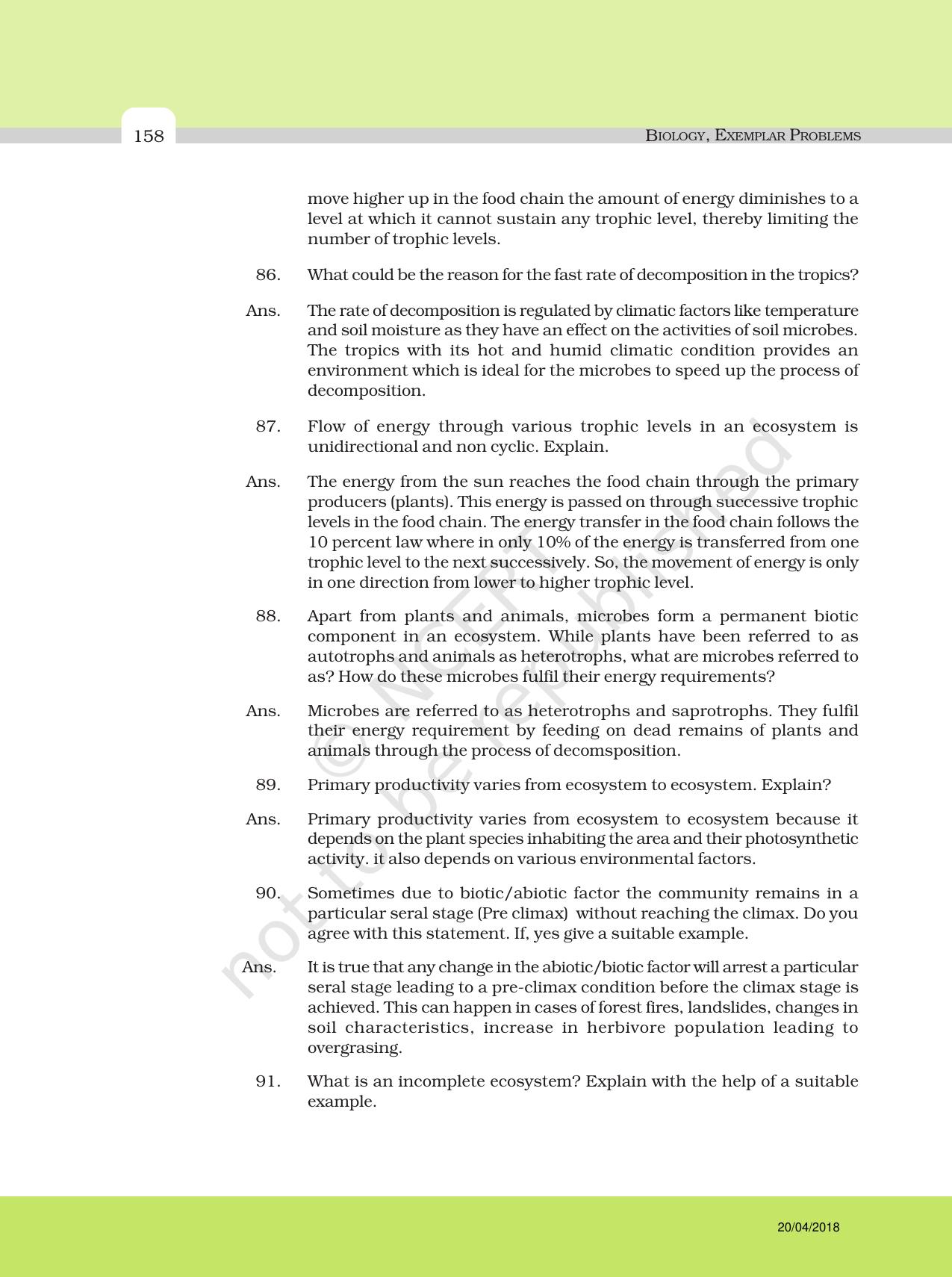 NCERT Exemplar Class 12: Biology - Answers to Descriptive Questions - Page 34