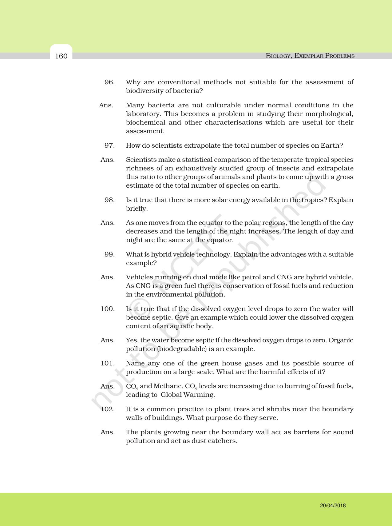 NCERT Exemplar Class 12: Biology - Answers to Descriptive Questions - Page 36