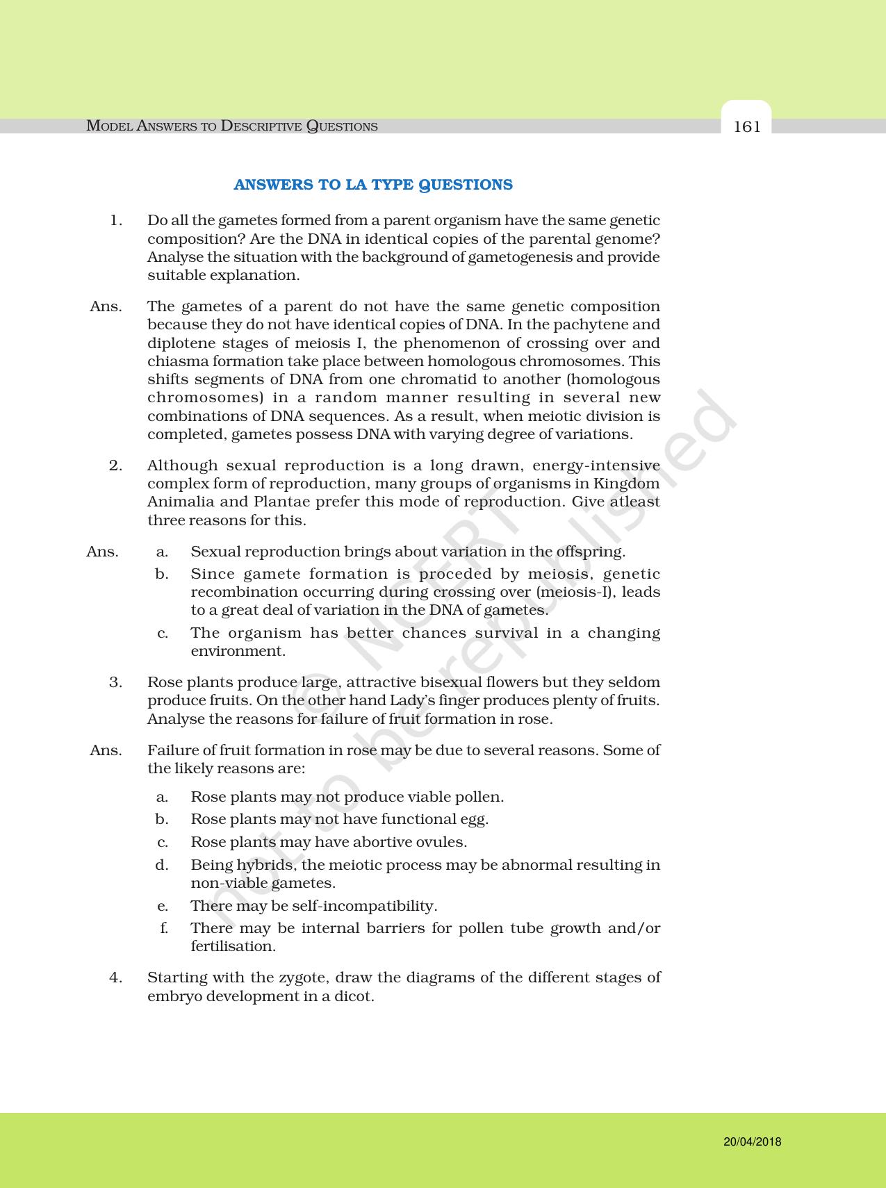 NCERT Exemplar Class 12: Biology - Answers to Descriptive Questions - Page 37