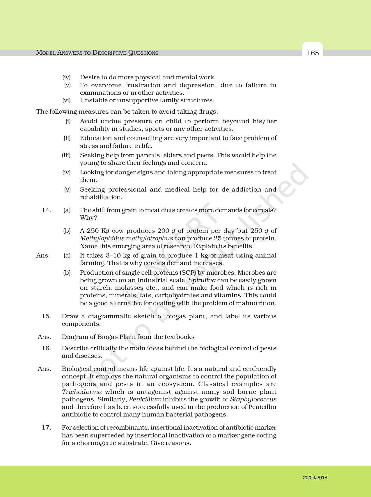 NCERT Exemplar Class 12: Biology - Answers to Descriptive Questions - Page 41