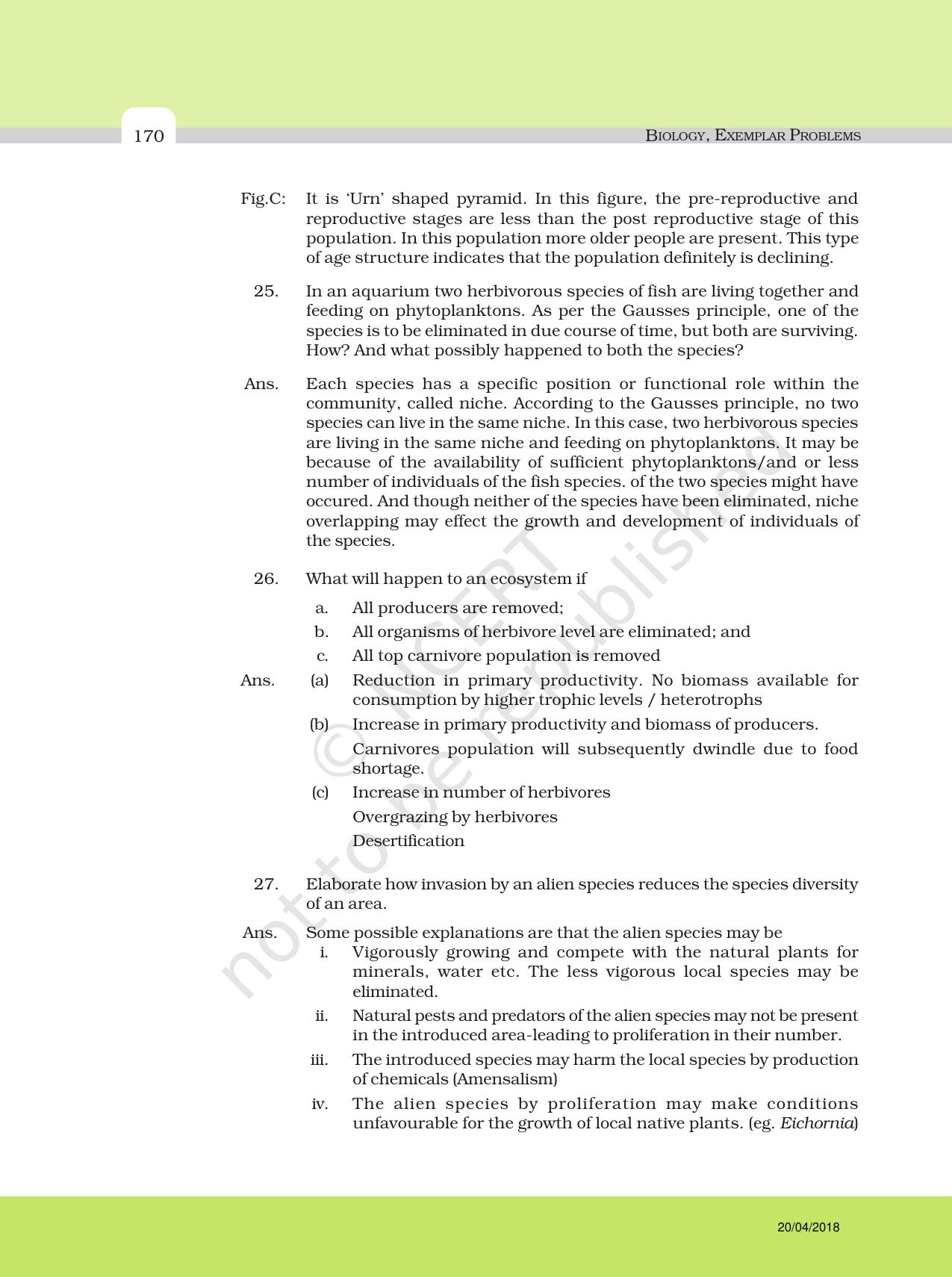 NCERT Exemplar Class 12: Biology - Answers to Descriptive Questions - Page 46