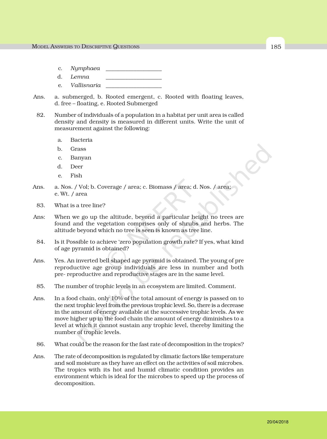 NCERT Exemplar Class 12: Biology - Answers to Descriptive Questions - Page 61