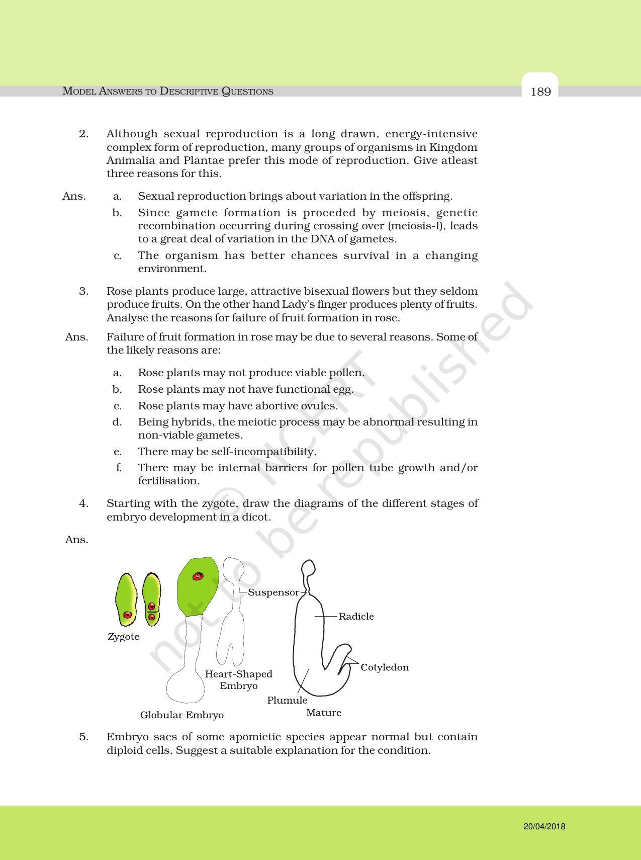 NCERT Exemplar Class 12: Biology - Answers to Descriptive Questions - Page 65