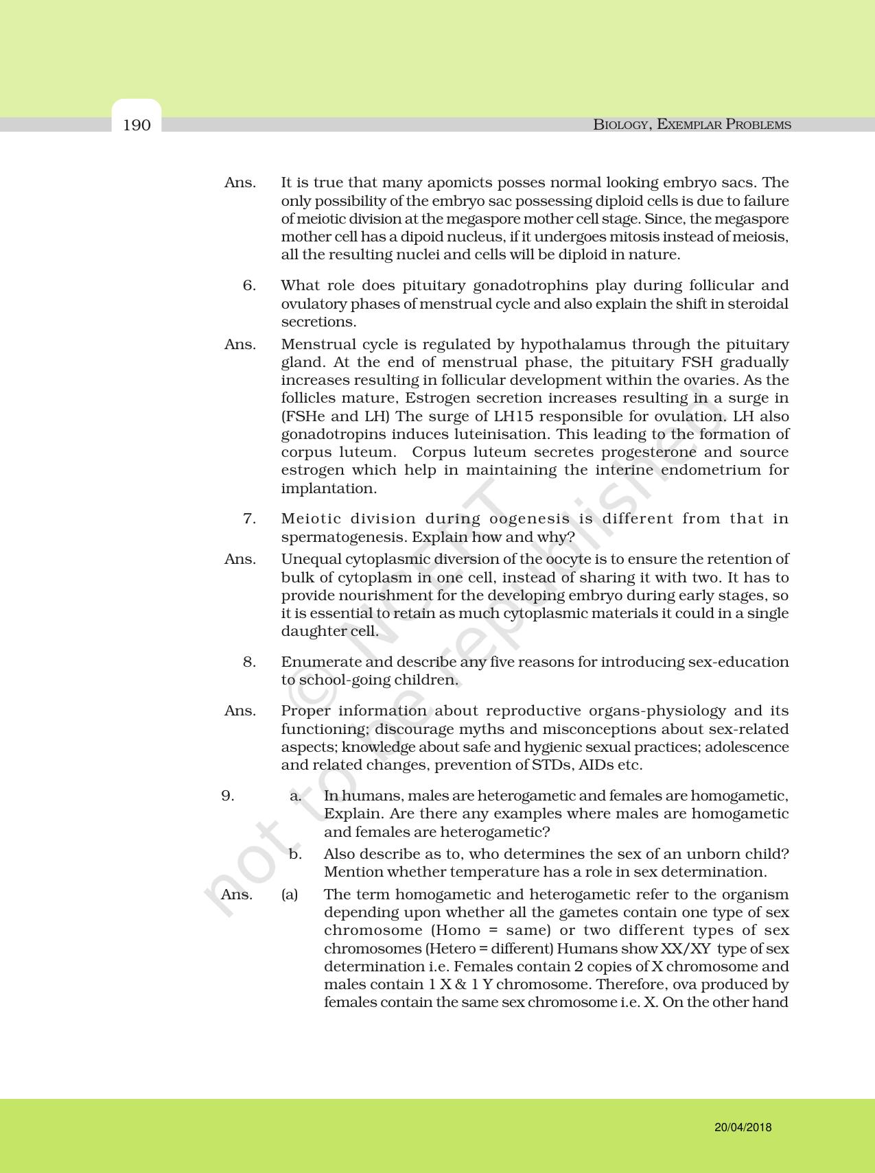 NCERT Exemplar Class 12: Biology - Answers to Descriptive Questions - Page 66