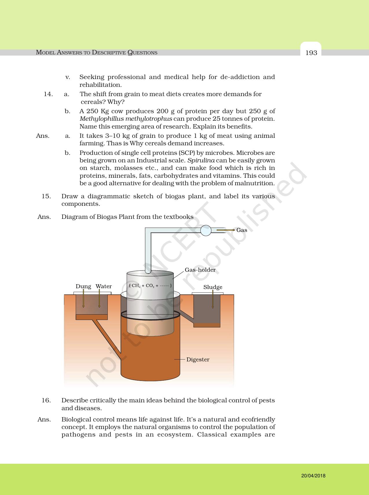 NCERT Exemplar Class 12: Biology - Answers to Descriptive Questions - Page 69