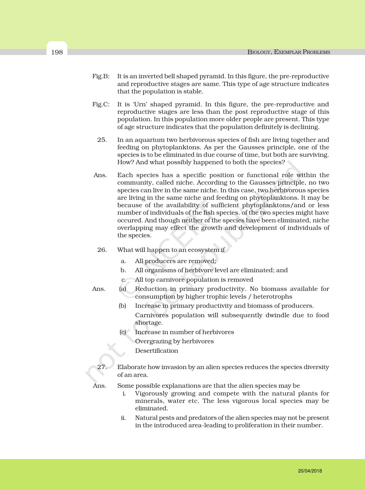 NCERT Exemplar Class 12: Biology - Answers to Descriptive Questions - Page 74