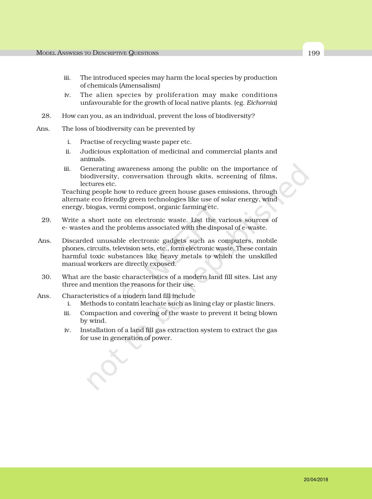 NCERT Exemplar Class 12: Biology - Answers to Descriptive Questions - Page 75