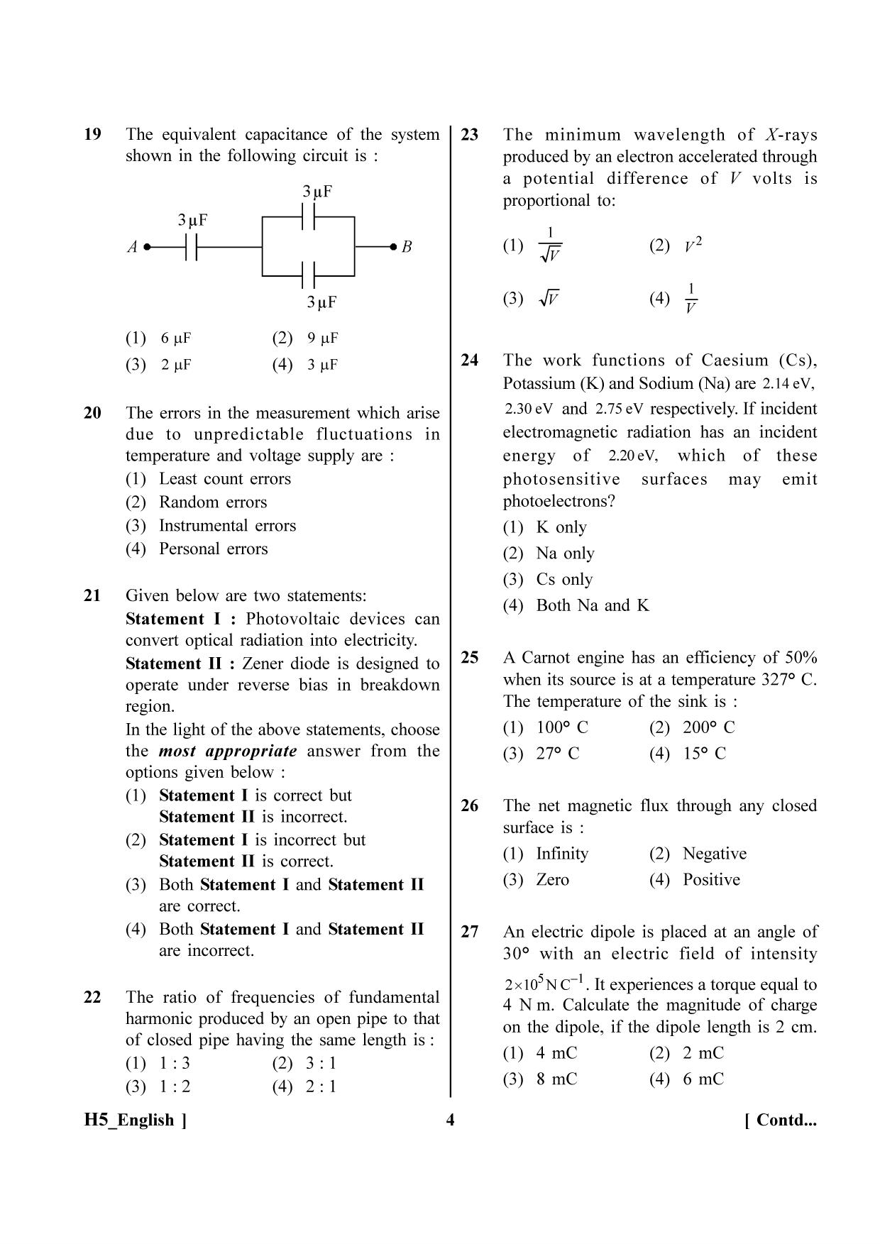 NEET 2023 H5 Question Paper - Page 4