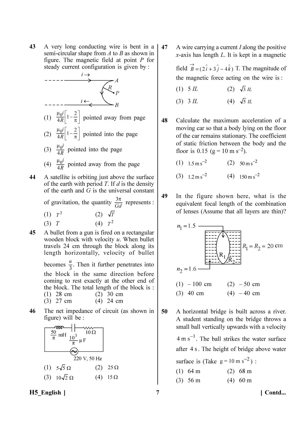 NEET 2023 H5 Question Paper - Page 7