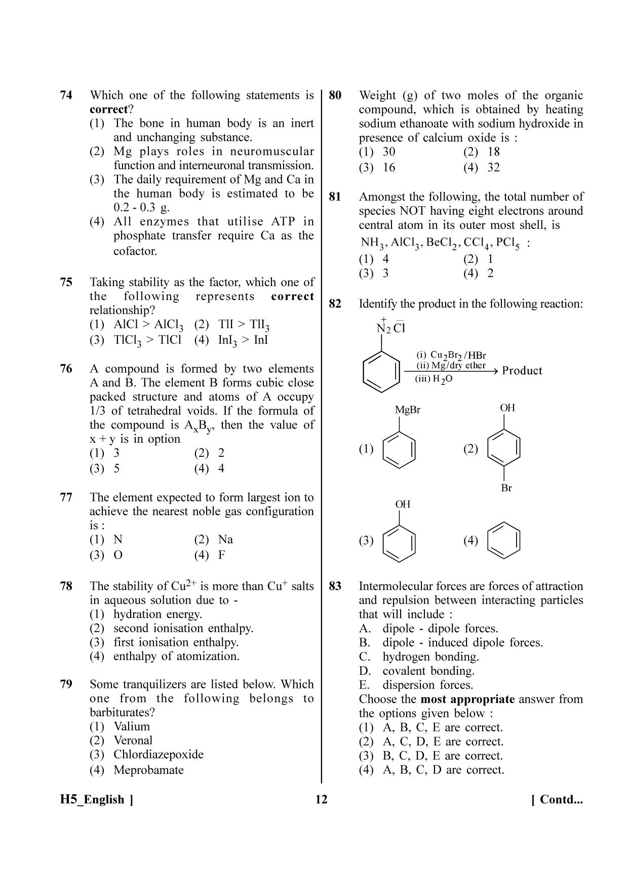 NEET 2023 H5 Question Paper - Page 12