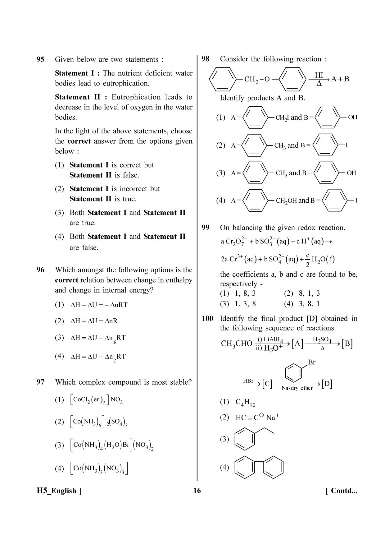 NEET 2023 H5 Question Paper - Page 16