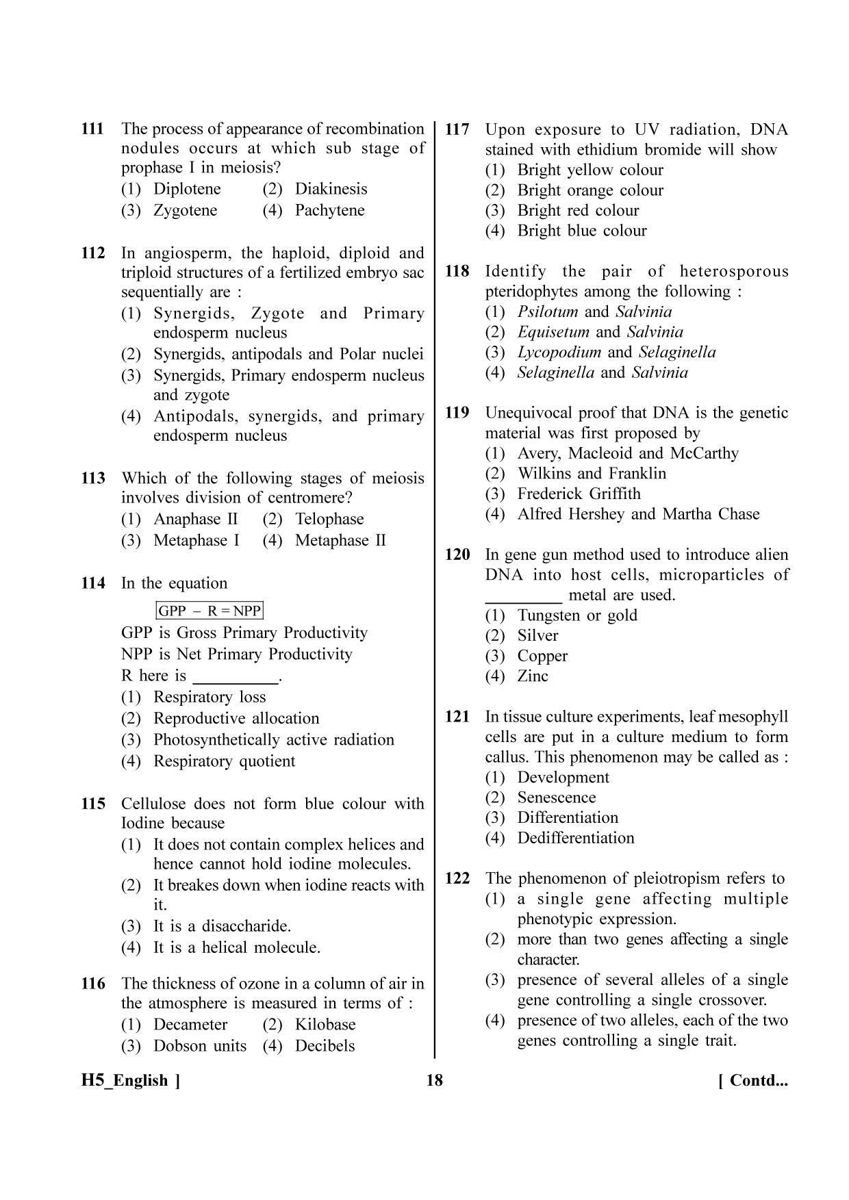 NEET 2023 H5 Question Paper - Page 18
