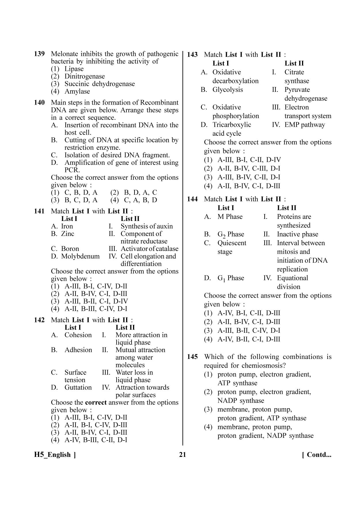 NEET 2023 H5 Question Paper - Page 21