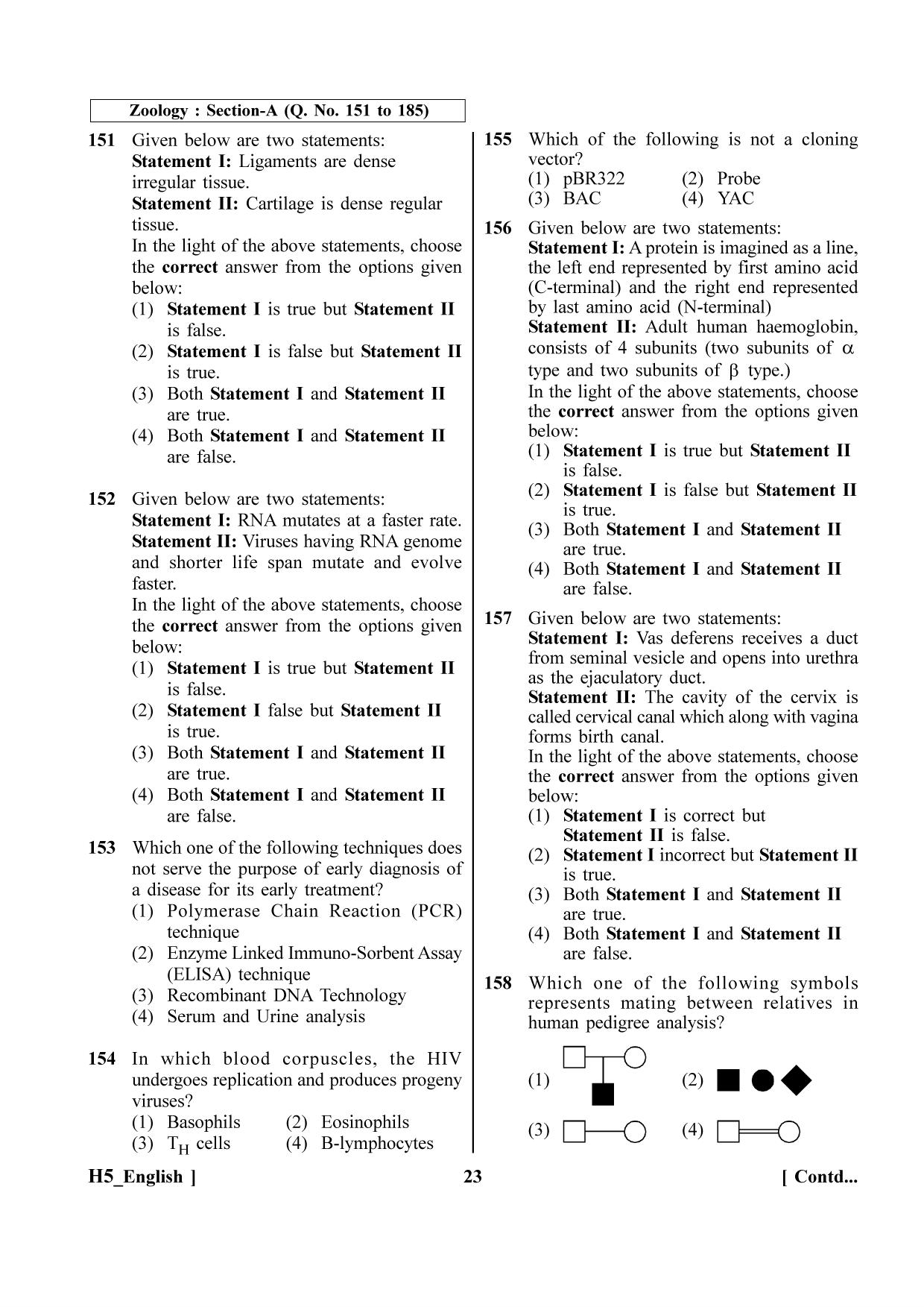 NEET 2023 H5 Question Paper - Page 23