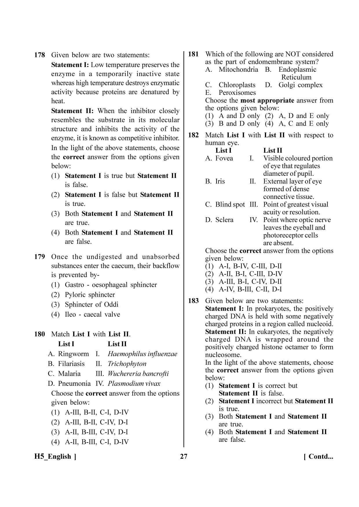 NEET 2023 H5 Question Paper - Page 27
