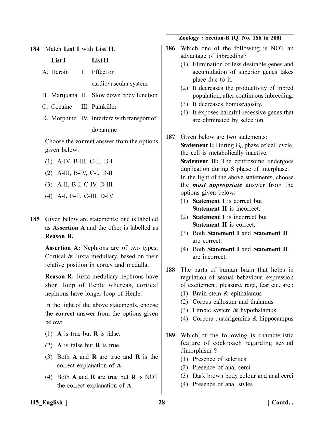 NEET 2023 H5 Question Paper - Page 28