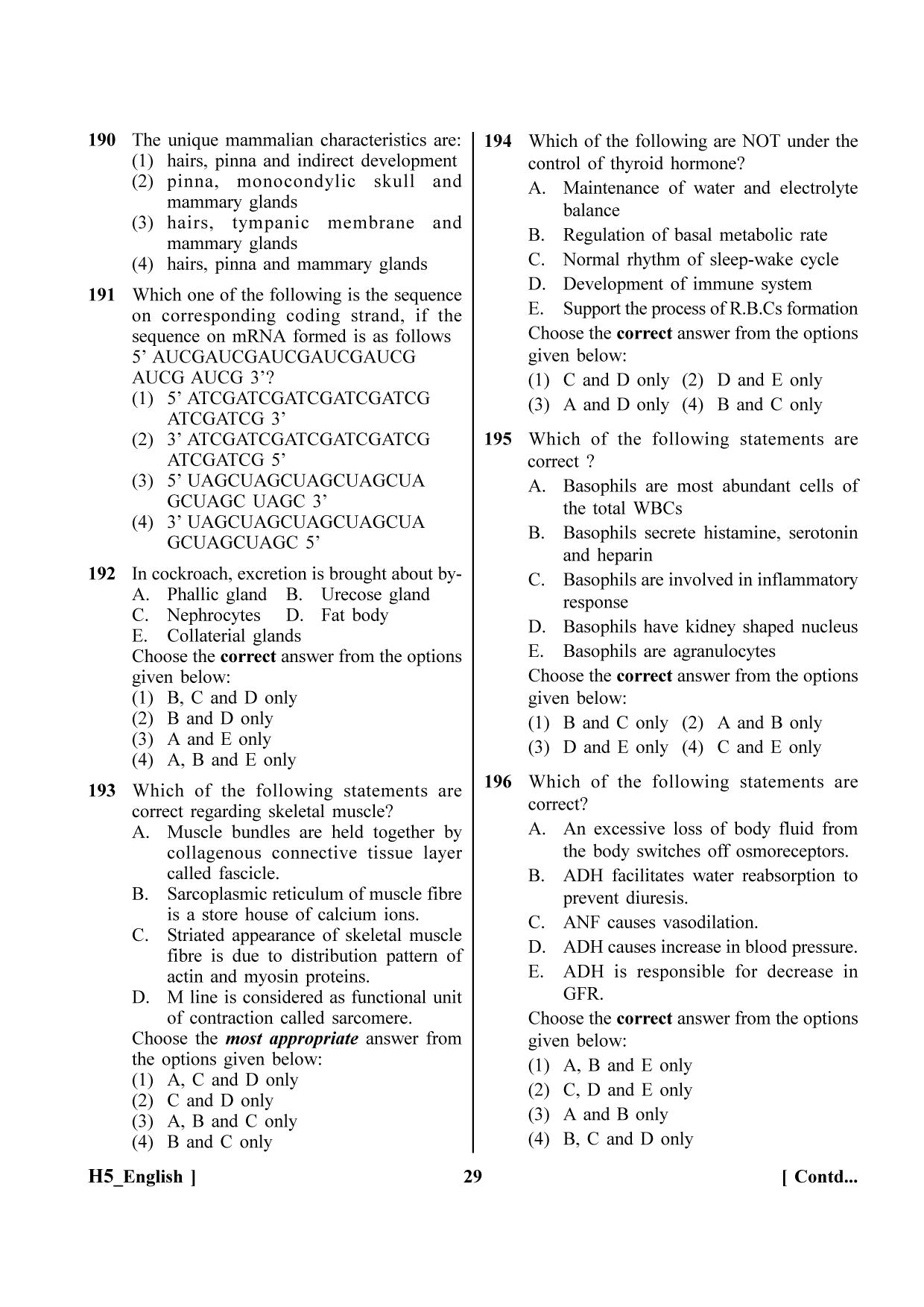 NEET 2023 H5 Question Paper - Page 29