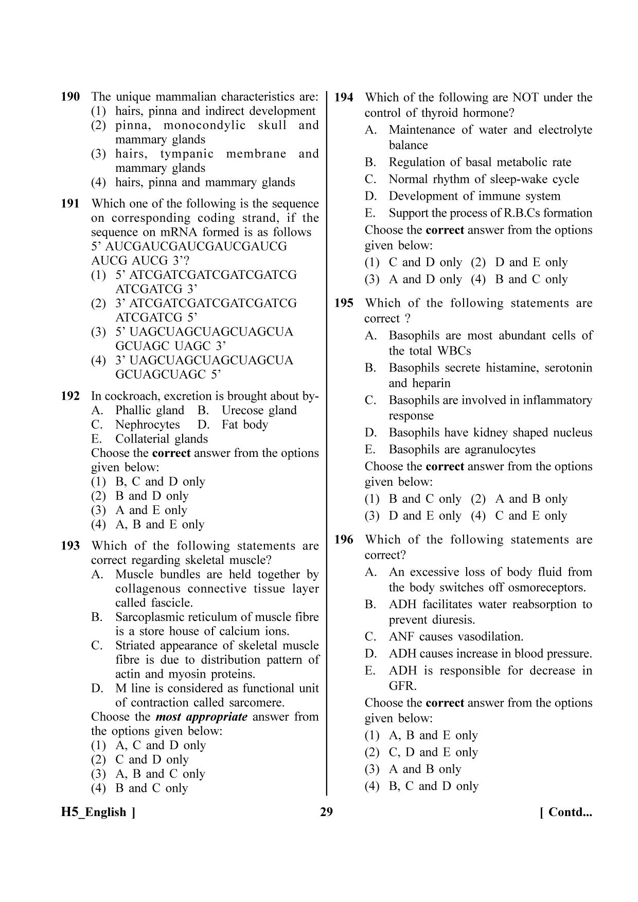 NEET 2023 H5 Question Paper - Page 29