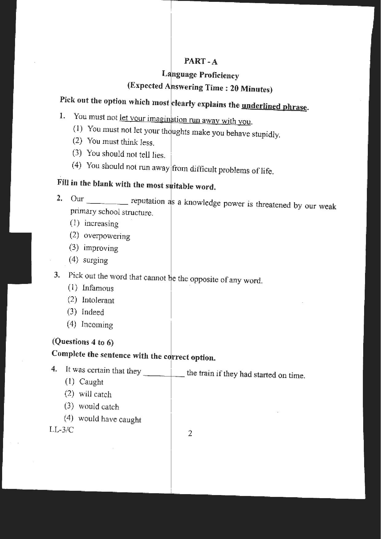 RIE CEE Old Question Paper of Group C - Page 2