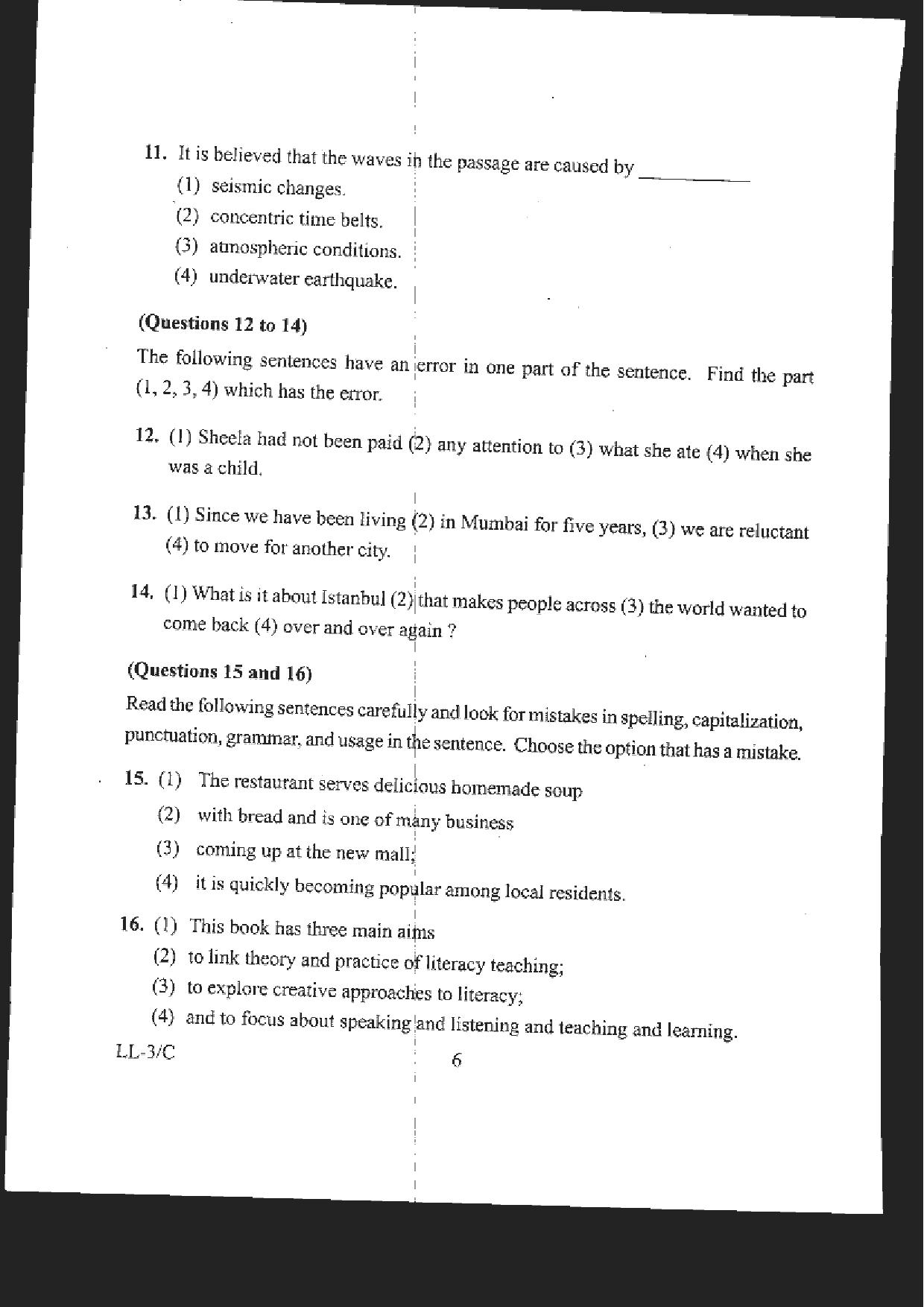 RIE CEE Old Question Paper of Group C - Page 6