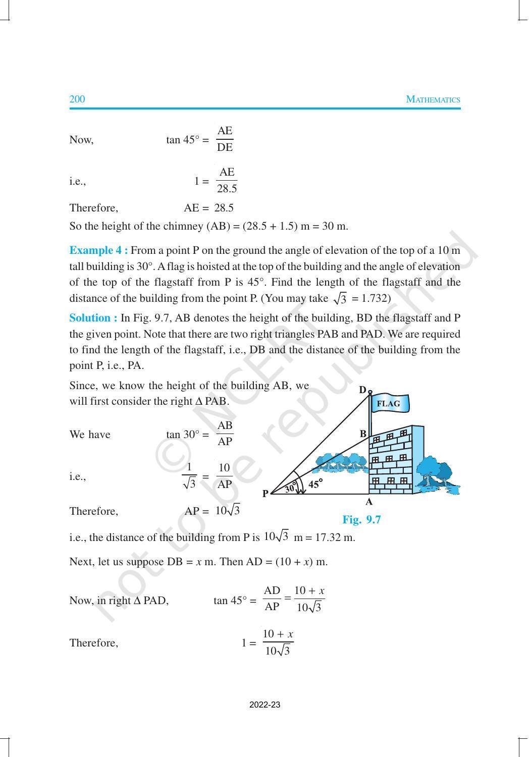 NCERT Book for Class 10 Maths Chapter 9 Some Applications of Trigonometry - Page 6