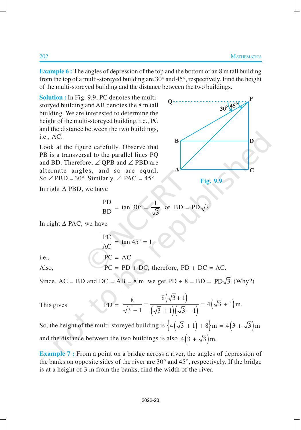 NCERT Book for Class 10 Maths Chapter 9 Some Applications of Trigonometry - Page 8