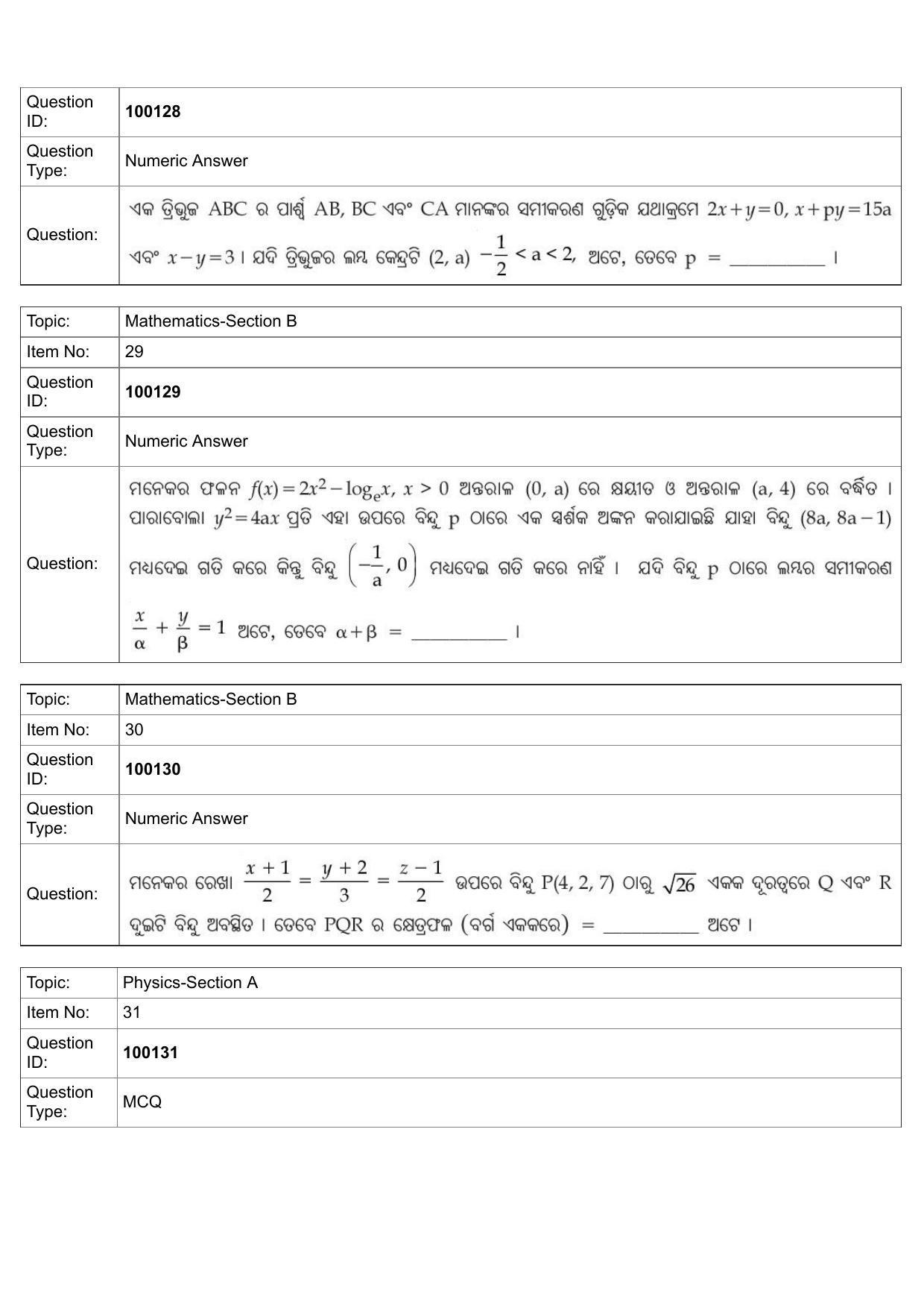 JEE Mains 2022:BTech Odiya (Shift 1) 26-07-2022 Question Paper - Page 12