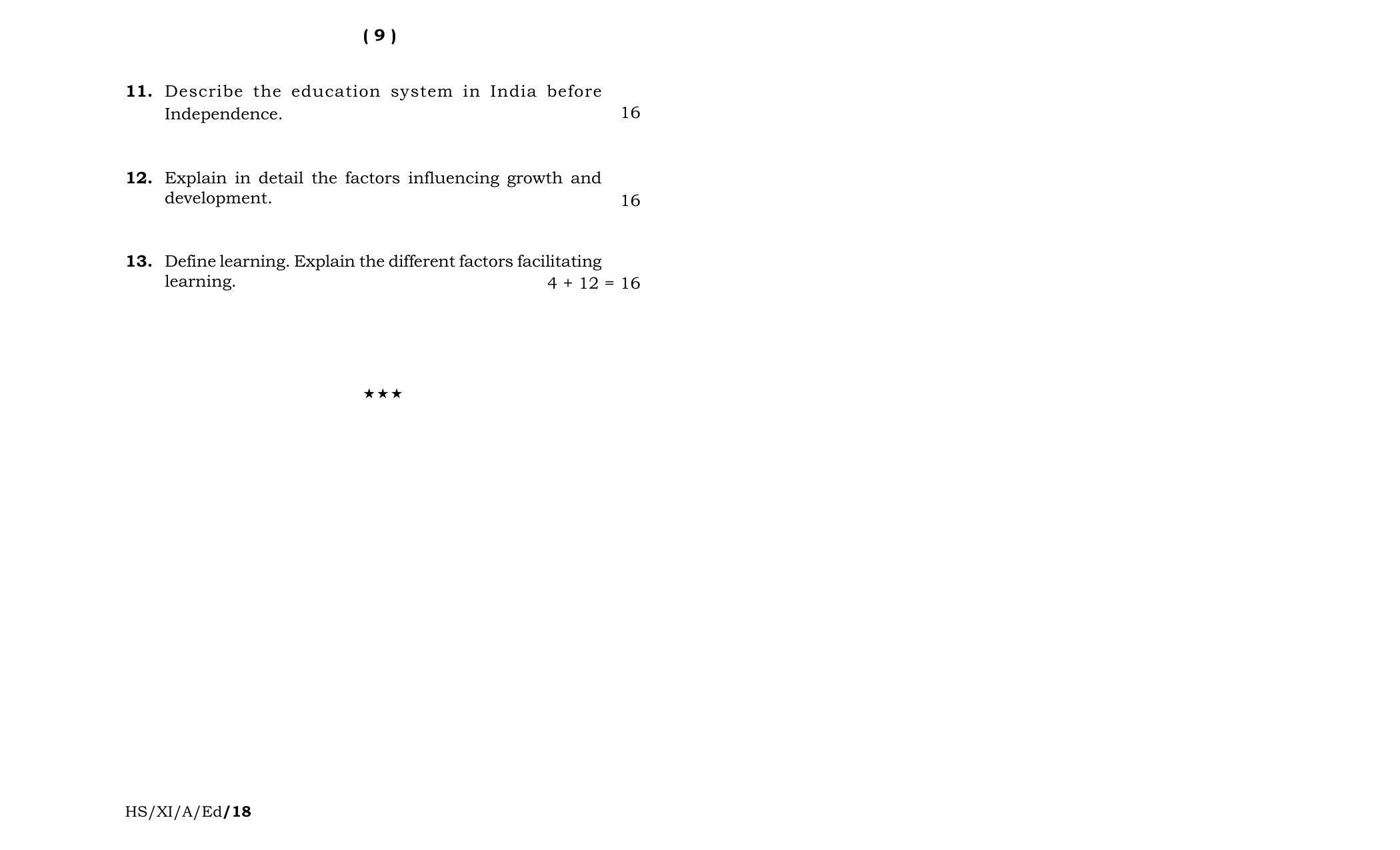 Meghalaya Board (MBOSE) Class 11 Education 2018 Question Paper - Page 5