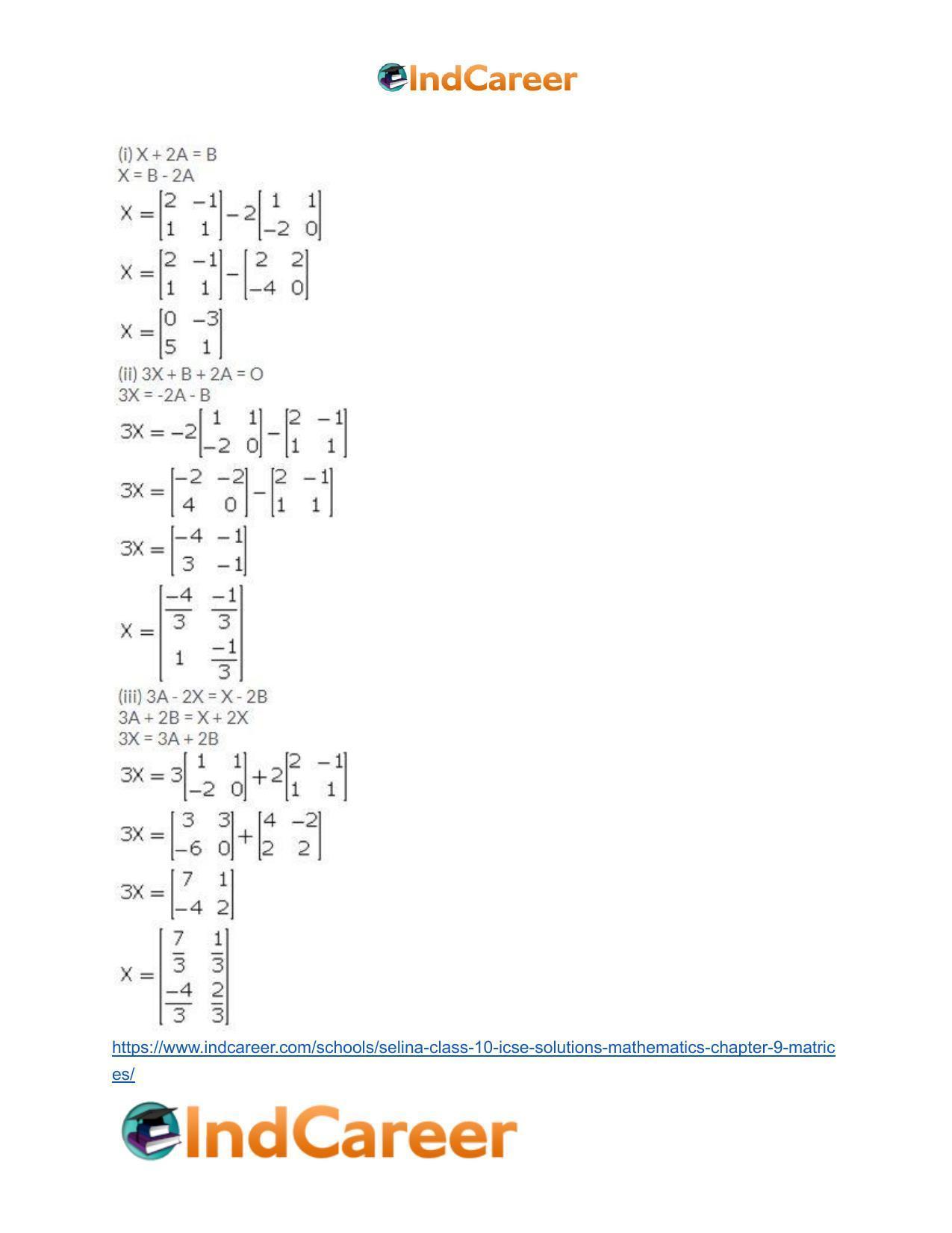 Selina Class 10 ICSE Solutions Mathematics : Chapter 9 - Matrices - Page 17
