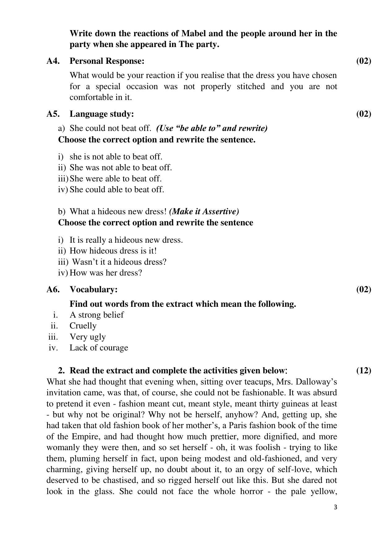 Maharashtra Board Class 12 English - First Language (Medium ENGLISH) 2023 Question Bank - Page 3