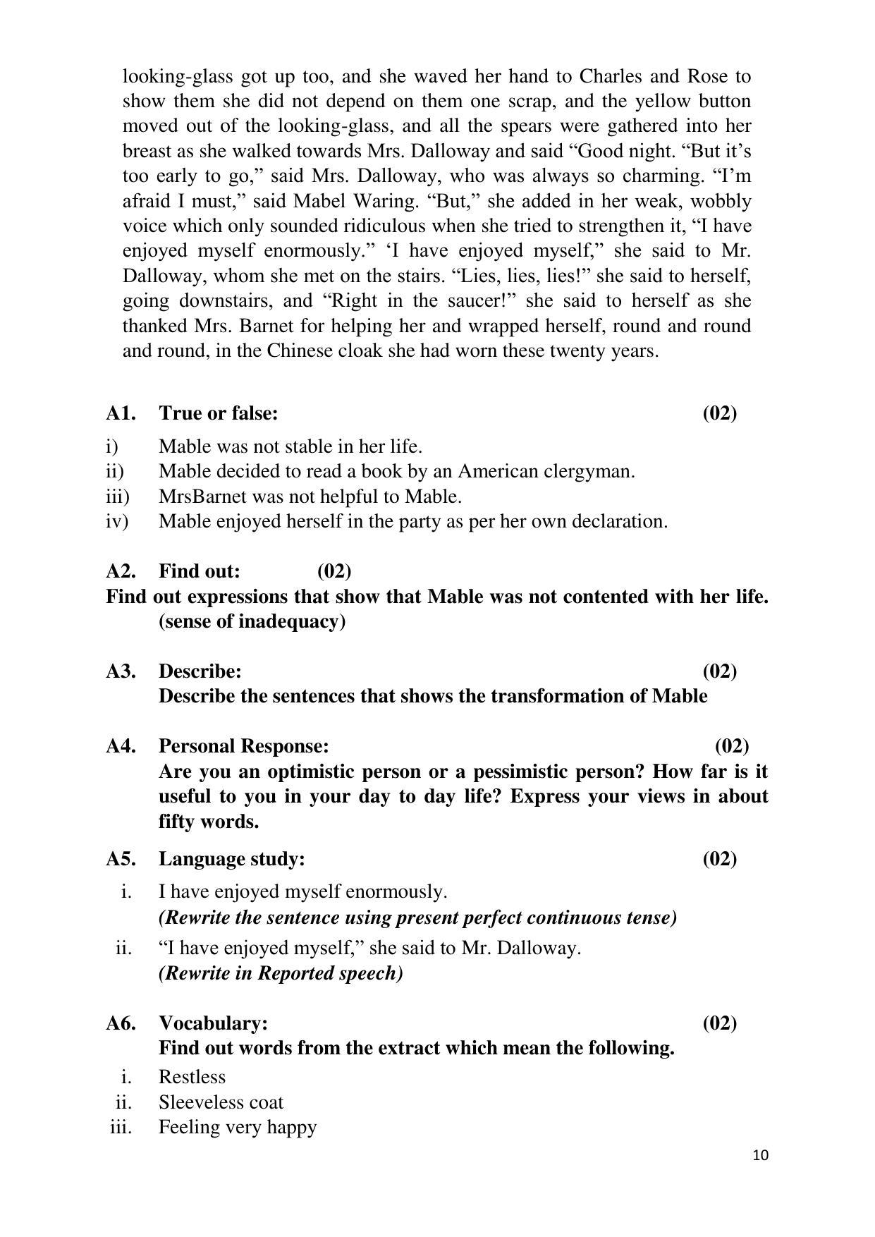 Maharashtra Board Class 12 English - First Language (Medium ENGLISH) 2023 Question Bank - Page 10